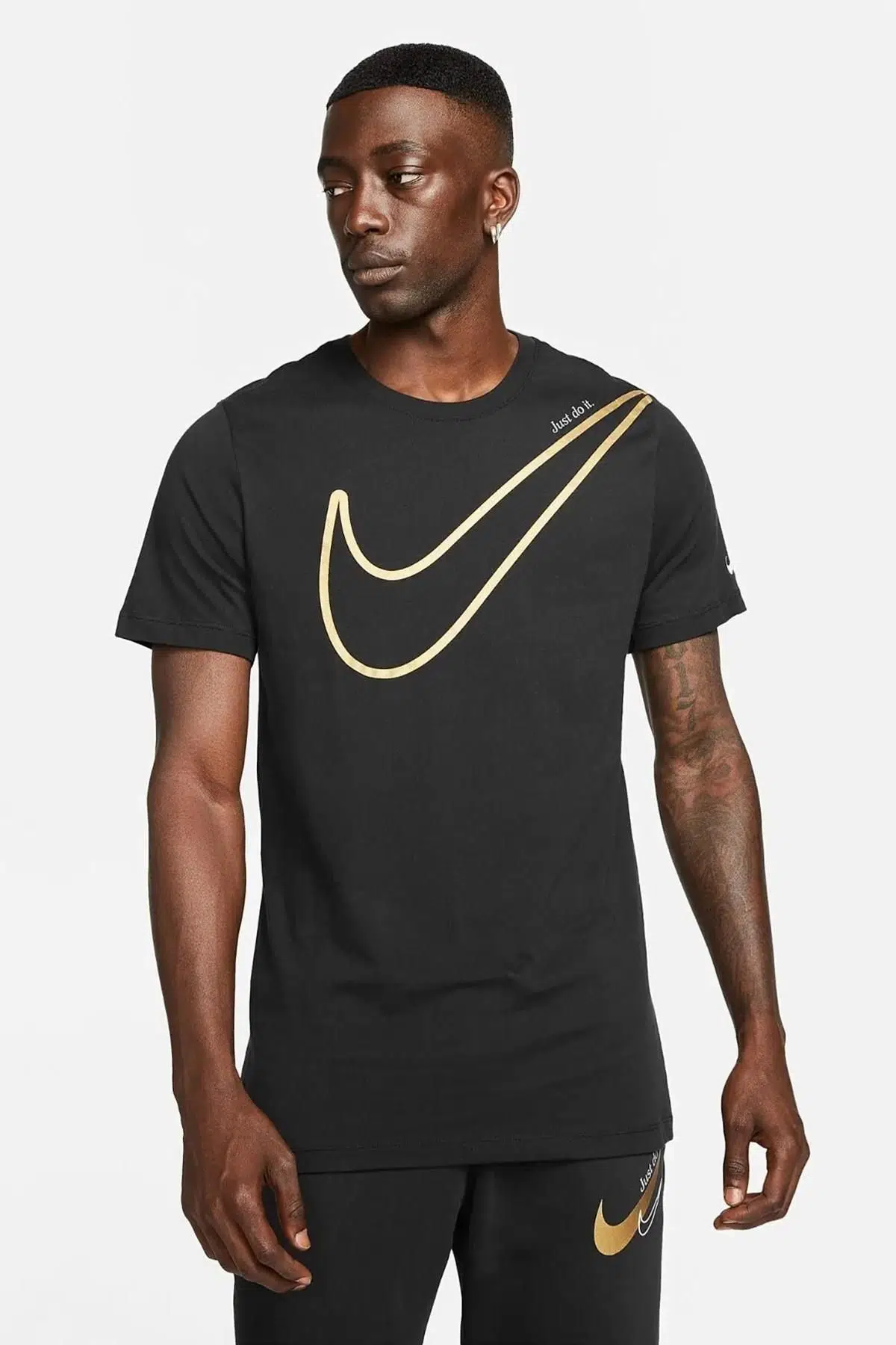 Nike Just Do It Men's Casual Training Black Pamuklu Erkek Tişört Siyah