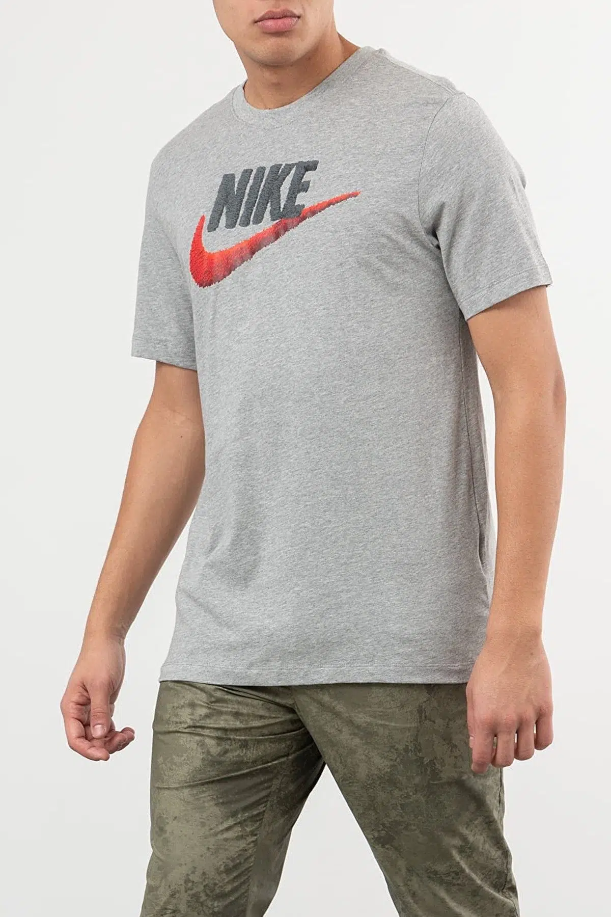 Nike Sportswear Brand Mark Tee Erkek Günlük Tişört Gri