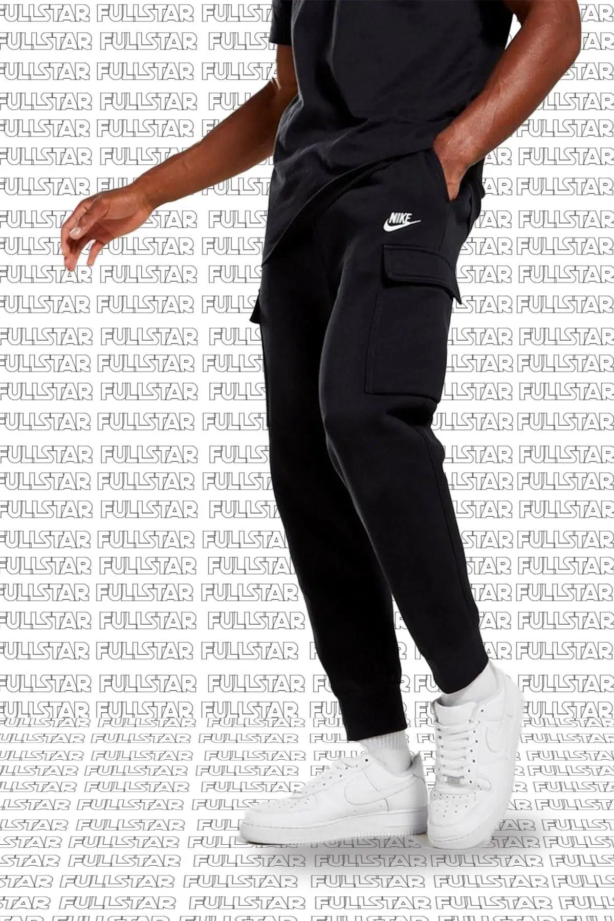 Nike Sportswear Club Fleece Taper Leg Sneaker Length Cargo Pant Erkek Pamuklu Kargo Eşofman Altı Siyah