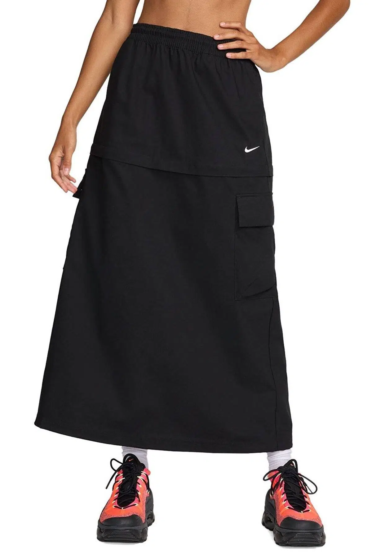 Nike Sportswear Woven Cargo 2n 1 Loose Fit Midi Skirt Kadın Bol Kesim Dokuma Kargo Mini Etek