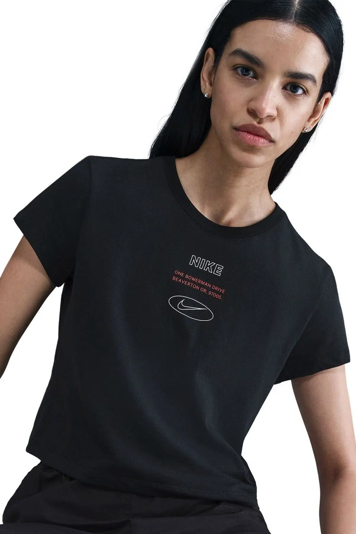 Nike Sportswear Classics Plus Womens Graphic T-Shirt Kadın Tişört Siyah