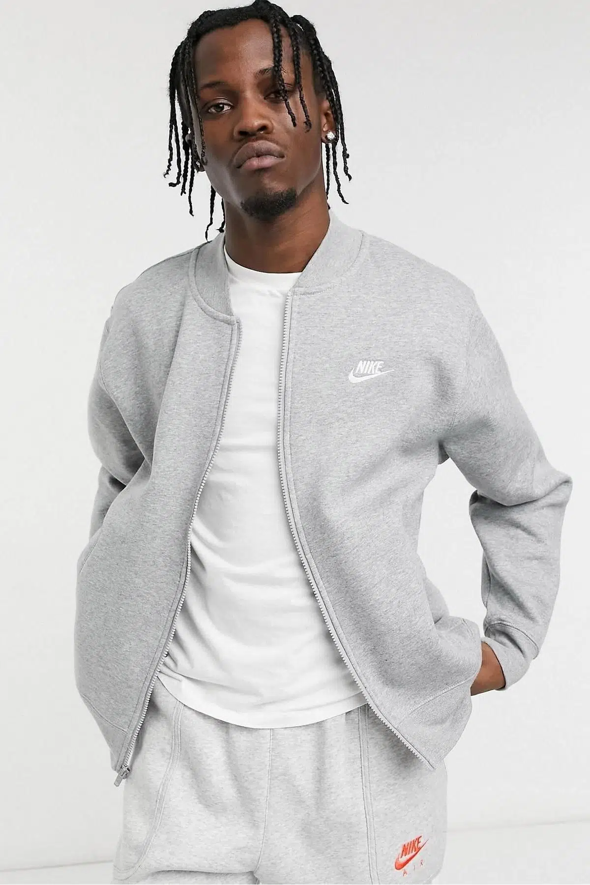 Nike Sportswear Club Fleece Bomber Jacket Gri Erkek Ceket