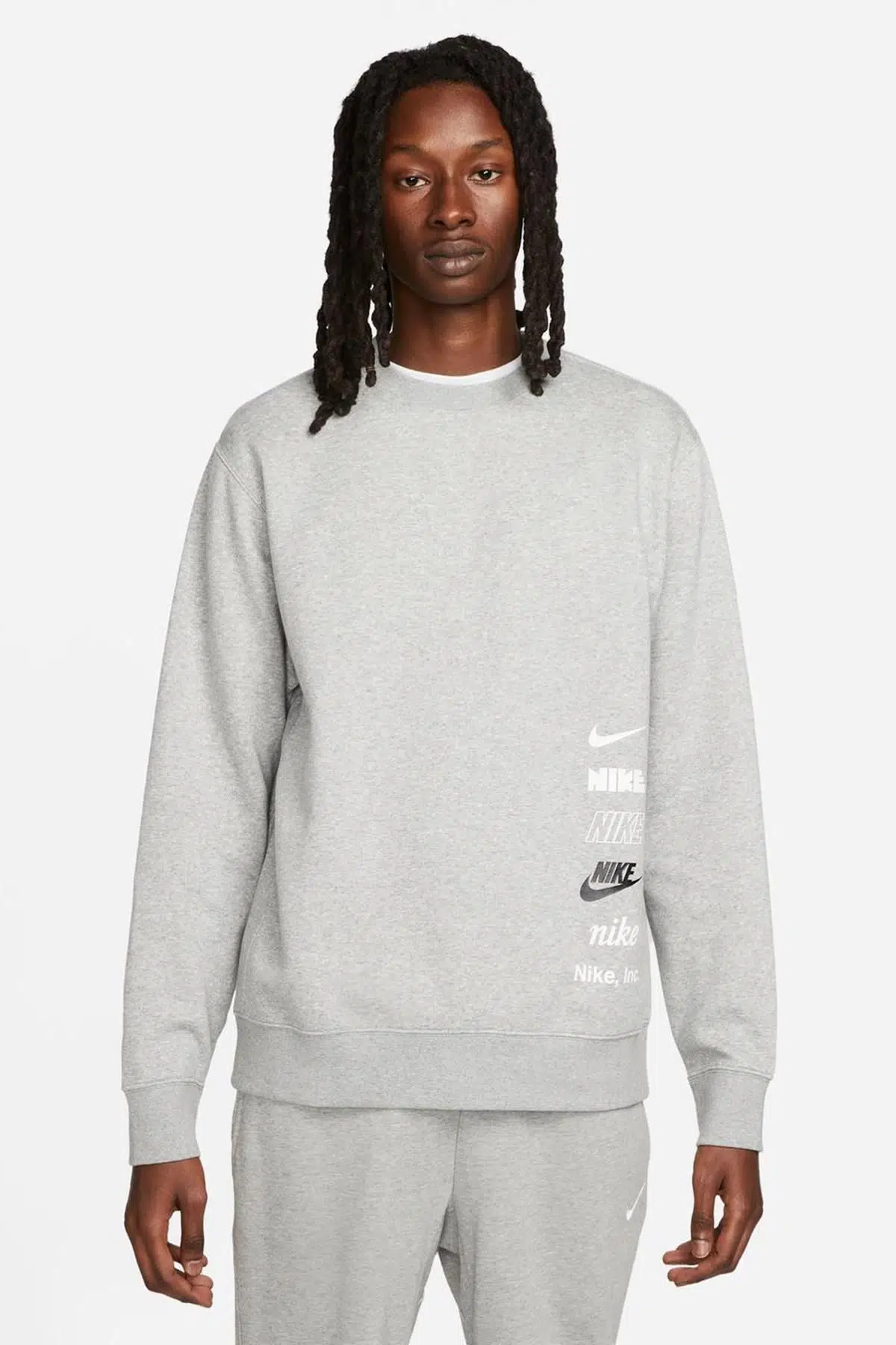 Nike Sportswear Club Fleece Franch Terry Sweatshirt Şardonlu Erkek Sweatshirt Gri