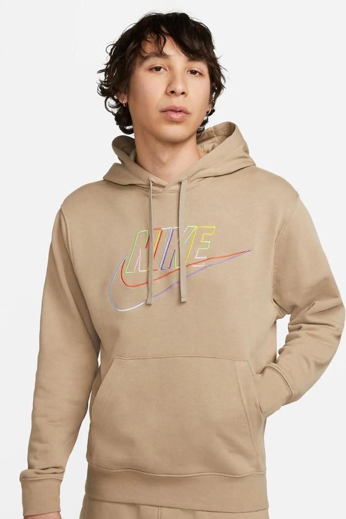 Nike Sportswear Club Fleece Hoodie French Terry Erkek Kapüşonlu Sweatshirt Bej