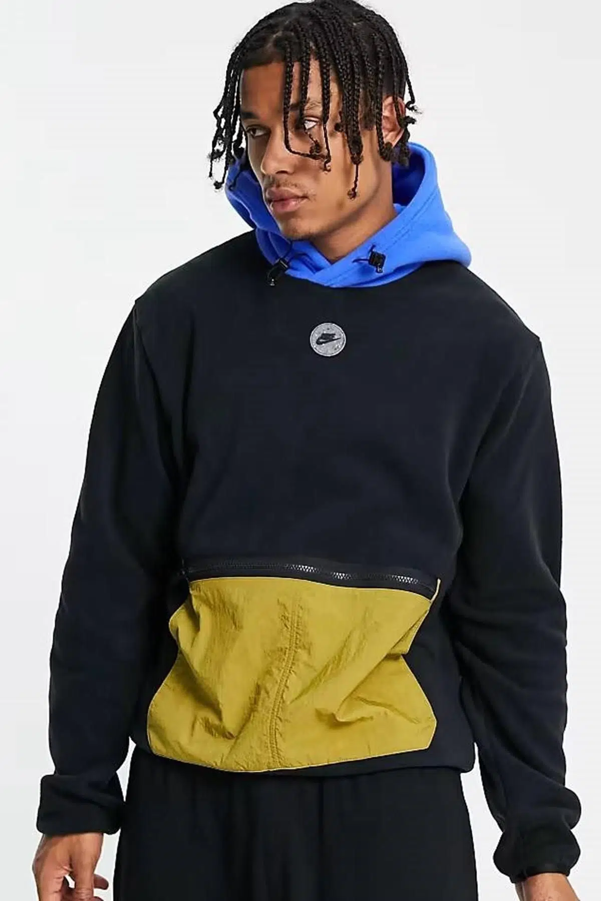 Nike Sports Therma Fit Utility Hooded Fleece Erkek Kapüşonlu Polar Sweatshirt Siyah Mavi Hardal