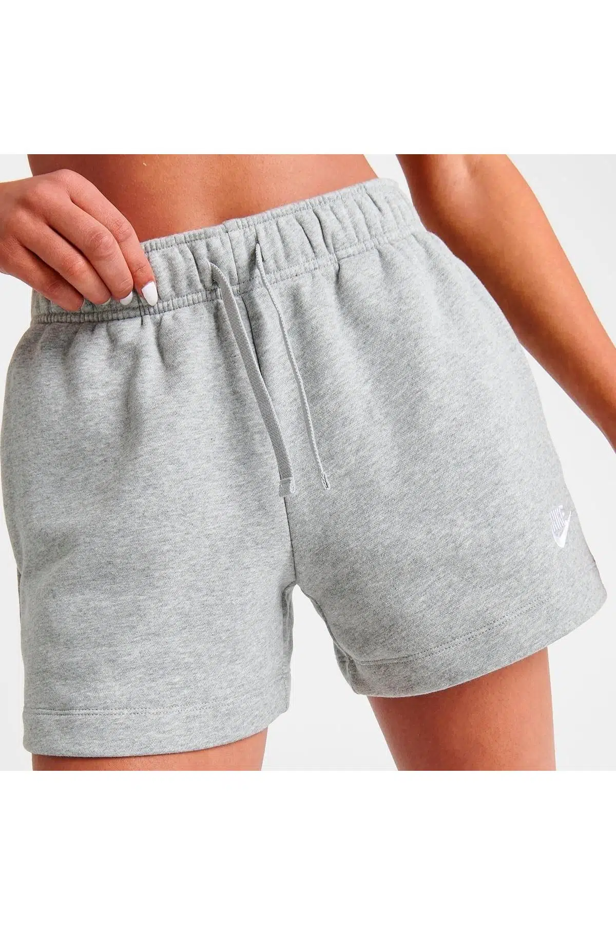 Nike Sportswear Club Fleece Mid Rise Shorts Gray Kadın Günlük Stil Pamuklu Şort Gri