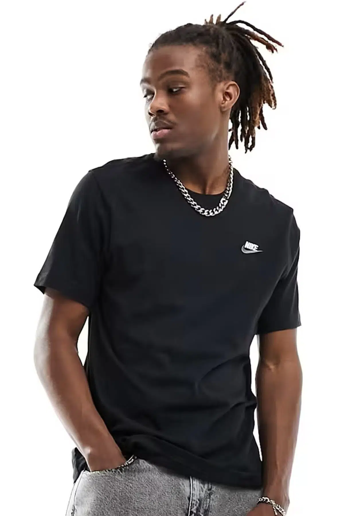 Nike Sportswear Club Men's T-Shirt Erkek Pamuklu Tişört Siyah