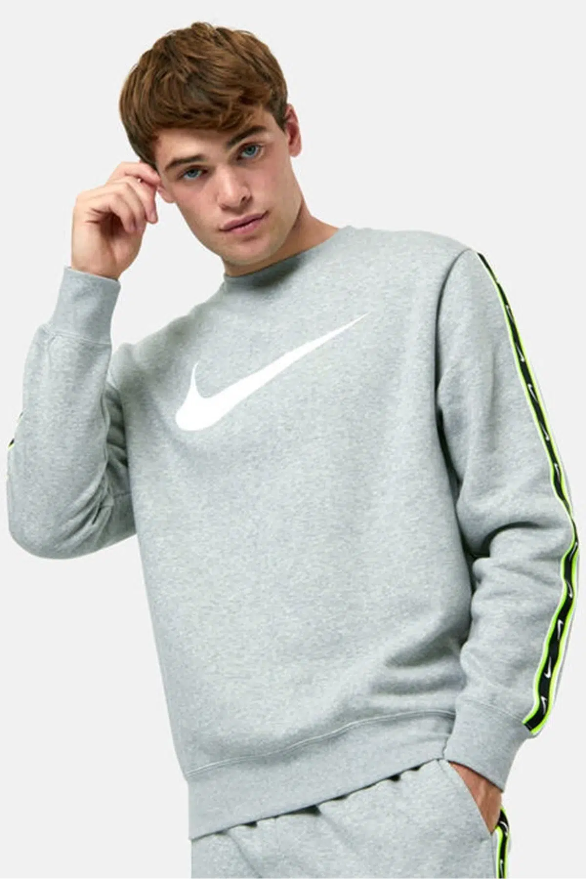 Nike Sportswear Grey Sweatshirt Şardonlu Erkek Sweatshirt Gri