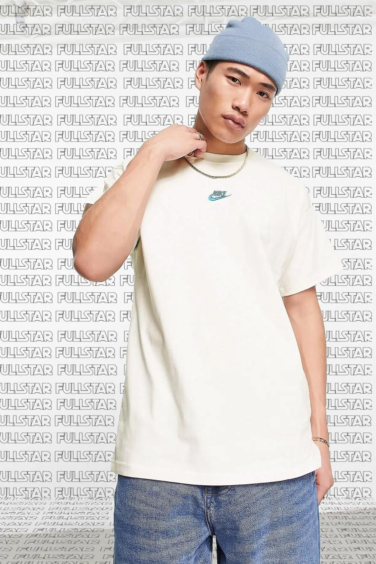 Nike Sportswear Loose Fit Tee Bol Kalıp Unisex ince Tişört Ekru
