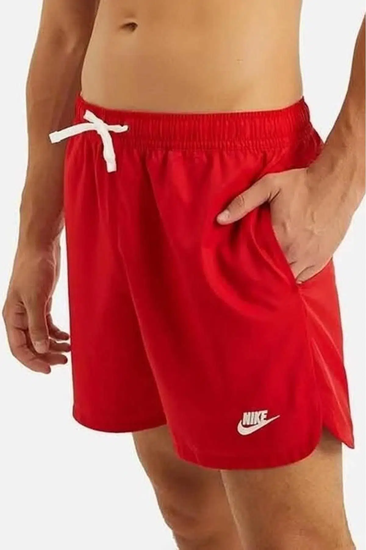 Nike Sportswear Clup Woven Shorts Kırmızı File Astarlı Günlük veya Deniz Şortu