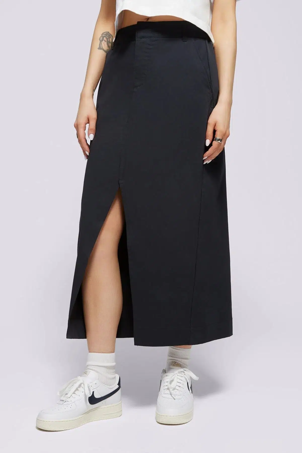 Nike Sportswear Collection Women's Twill Skirt Kadın Gabardin Yırtmaçlı Etek Siyah