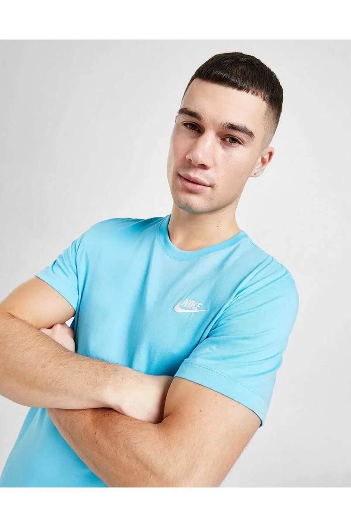 Nike Sportswear Cotton Unisex Short Sleeve Tee Unisex Açık Mavi Tişört