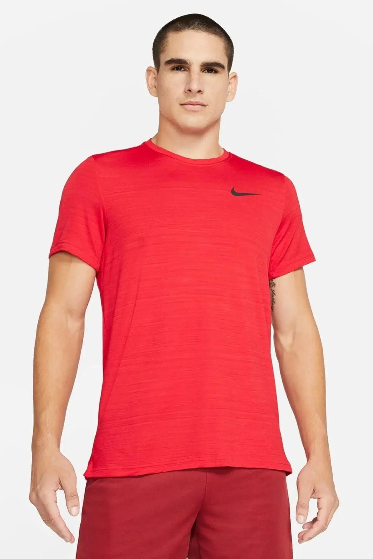 Nike Dri Fit Superset Top Mens Training Tee Erkek Koşu Antrenman Tişörtü Kırmızı