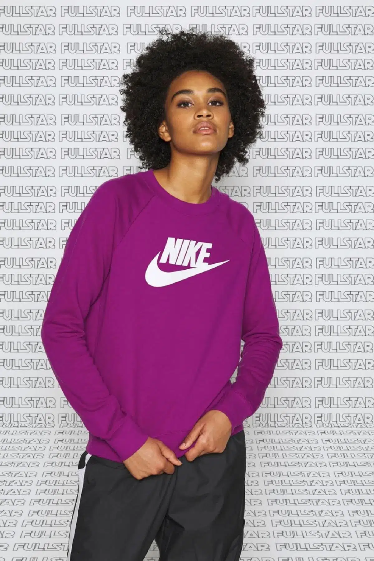 Nike Sportswear Crew Purple Sweat Cotton Pamuklu Şardonlu Mor Sweatshirt