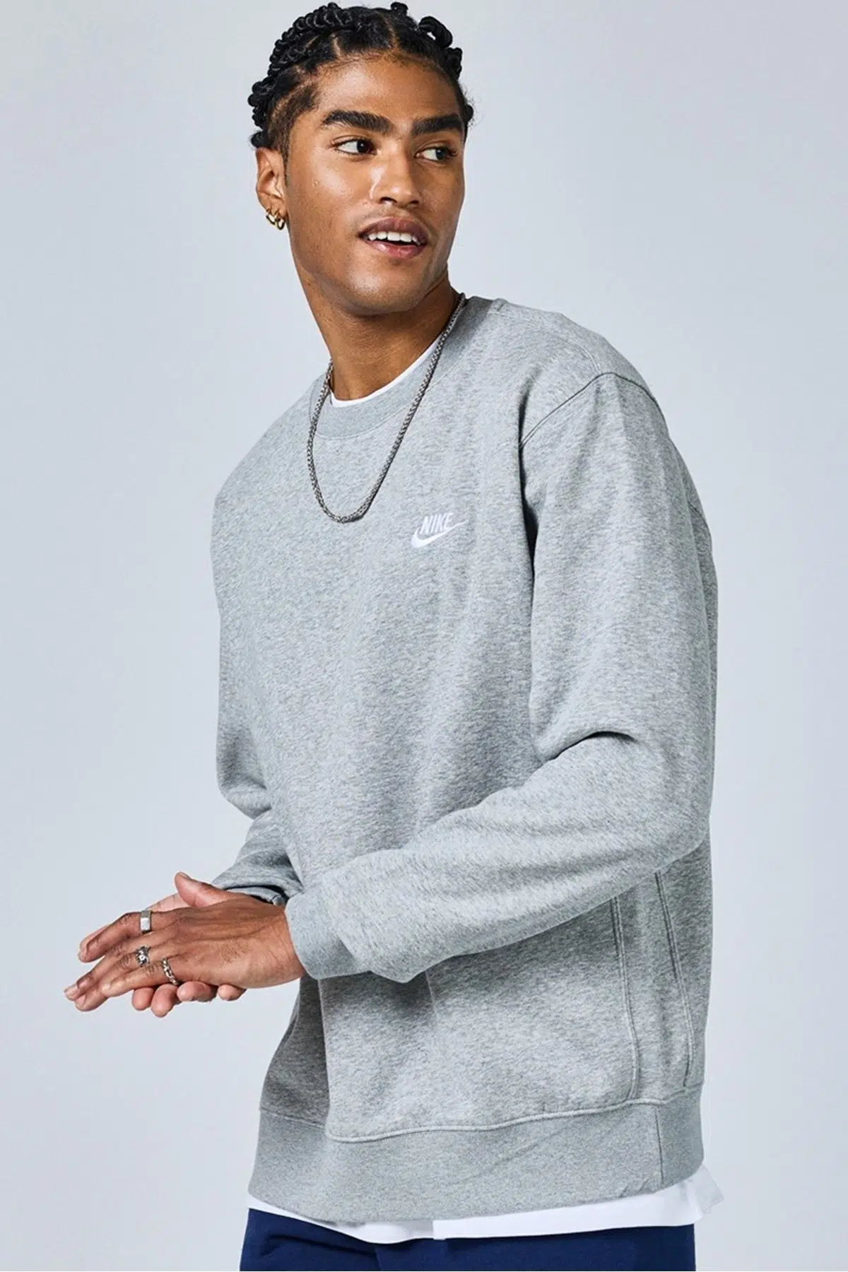 Nike Sportswear Crew Sweat Cotton Pamuklu Sweatshirt Gri