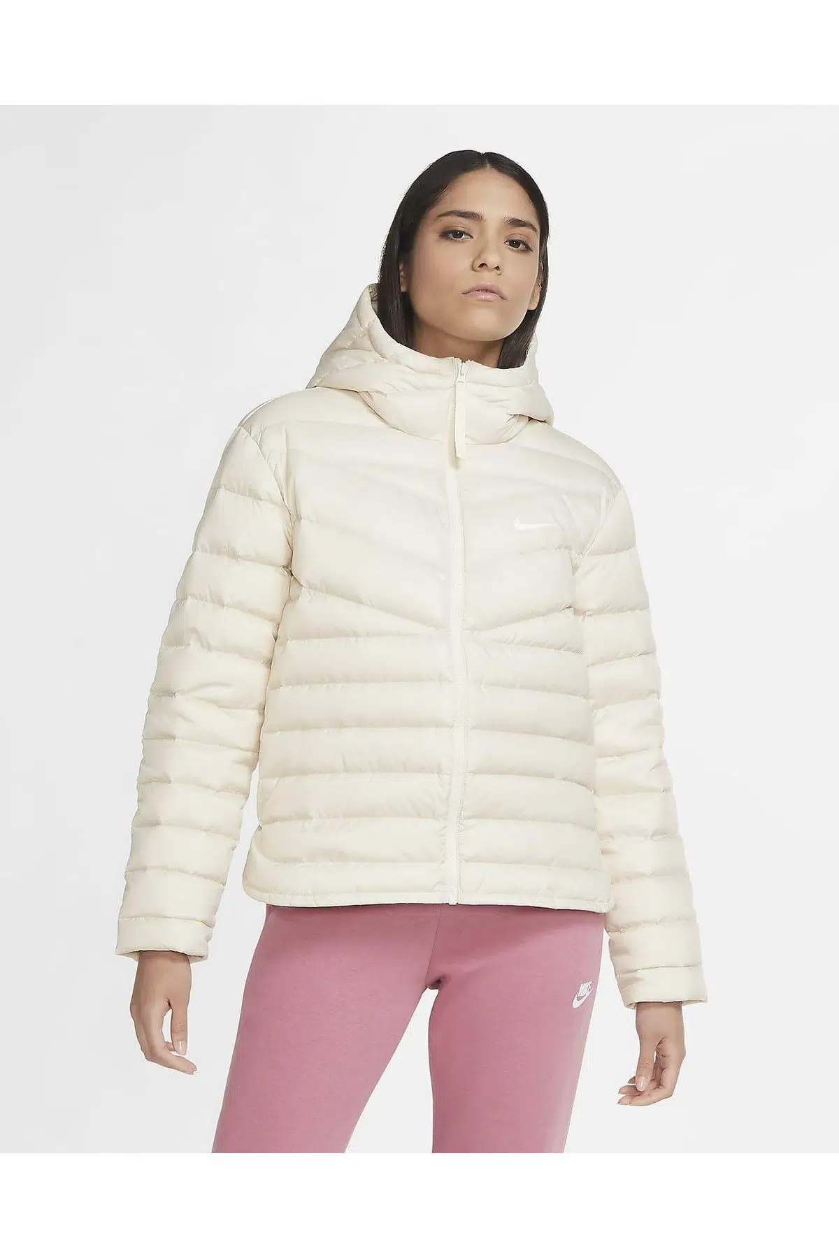 Nike Sportswear Down-Fill Windrunner Full-Zip Bol Kesim Kaz Tüyü Mont Kırık Beyaz