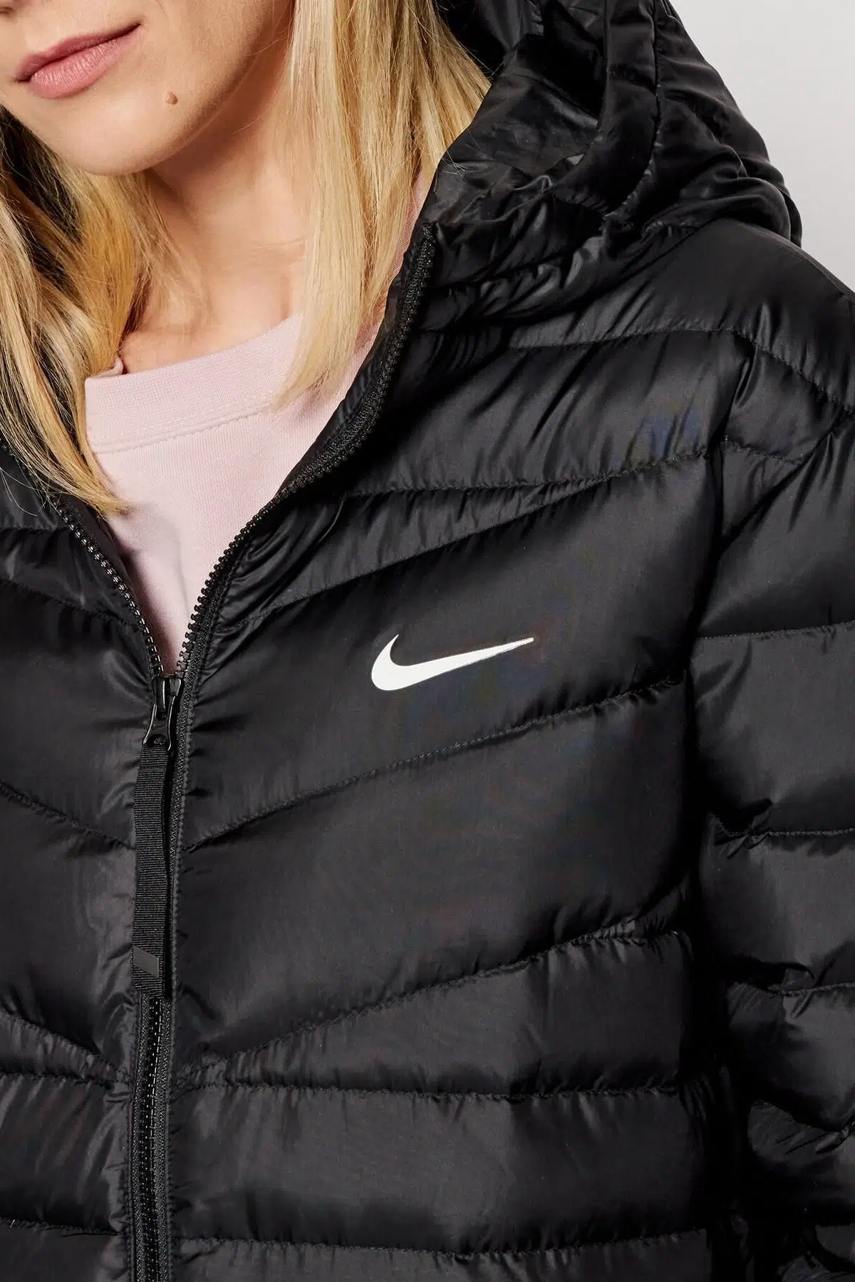 Nike Sportswear Down-Fill Windrunner Full-Zip Hoodie Siyah Kaz Tüyü Mont