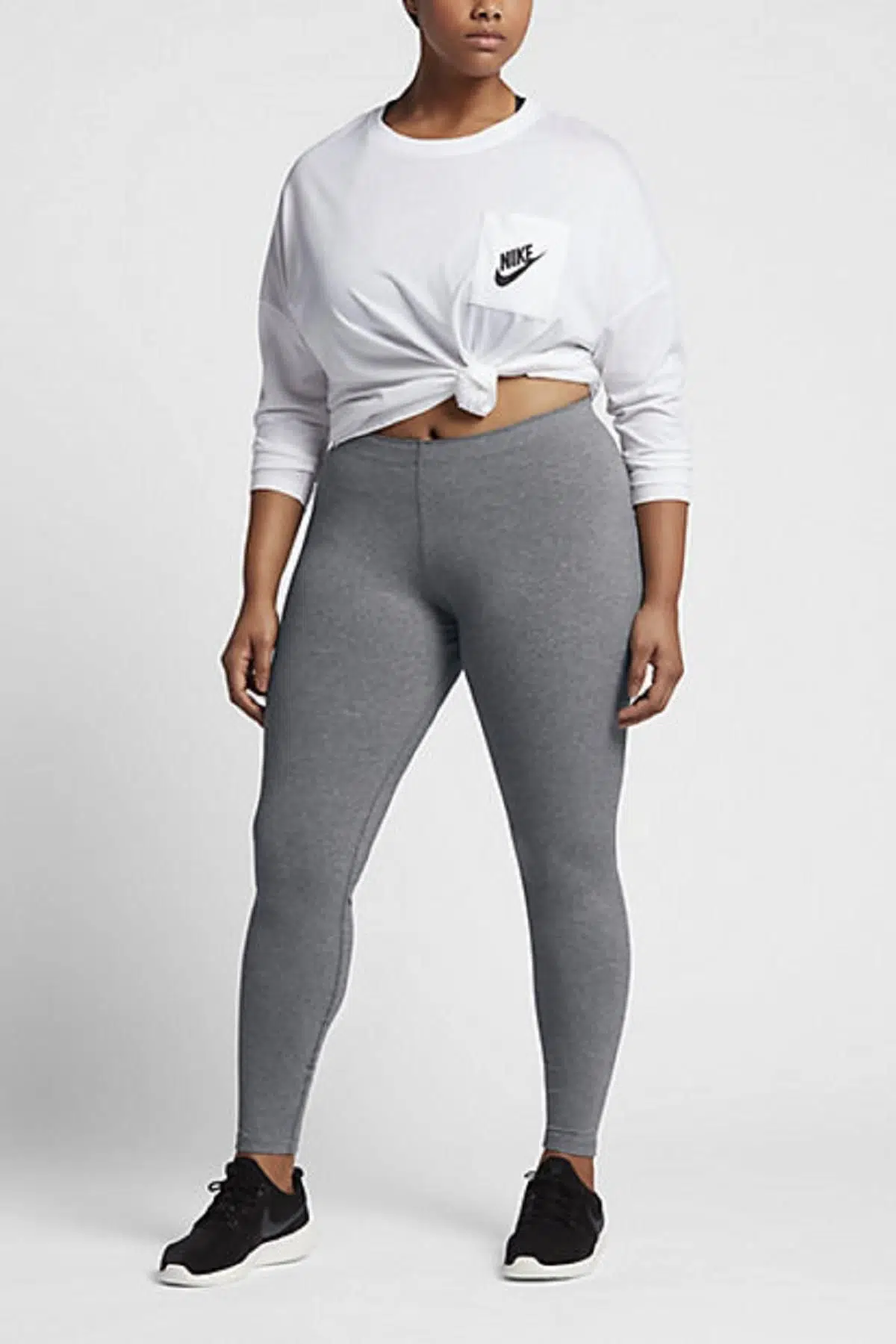 Nike Sportswear Essantial Leggins Clup Big Size Büyük Beden Gri Tayt