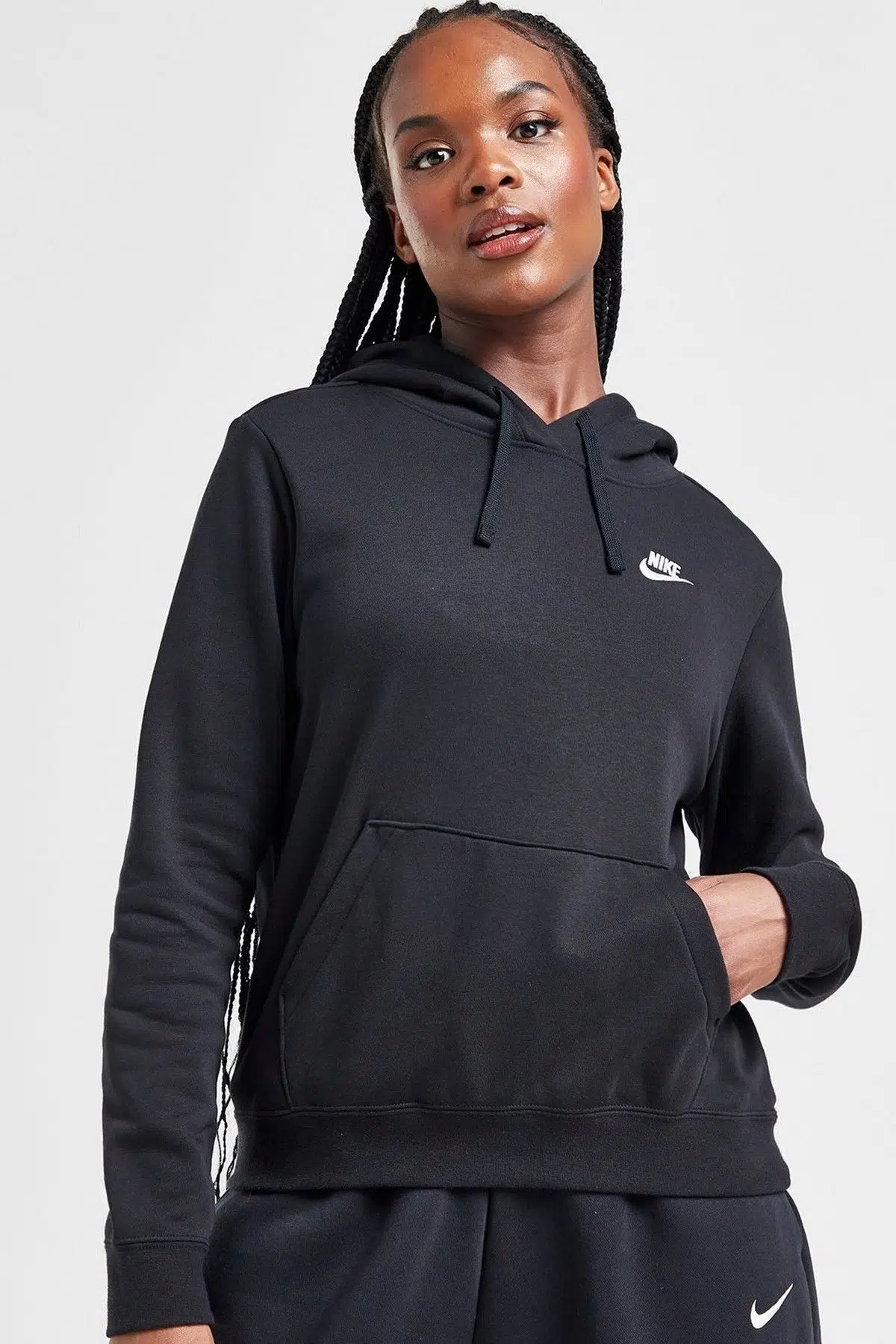 Nike Sportswear Essential Collection Fleece Hoodie Kadın Kapüşonlu Sweatshirt Siyah
