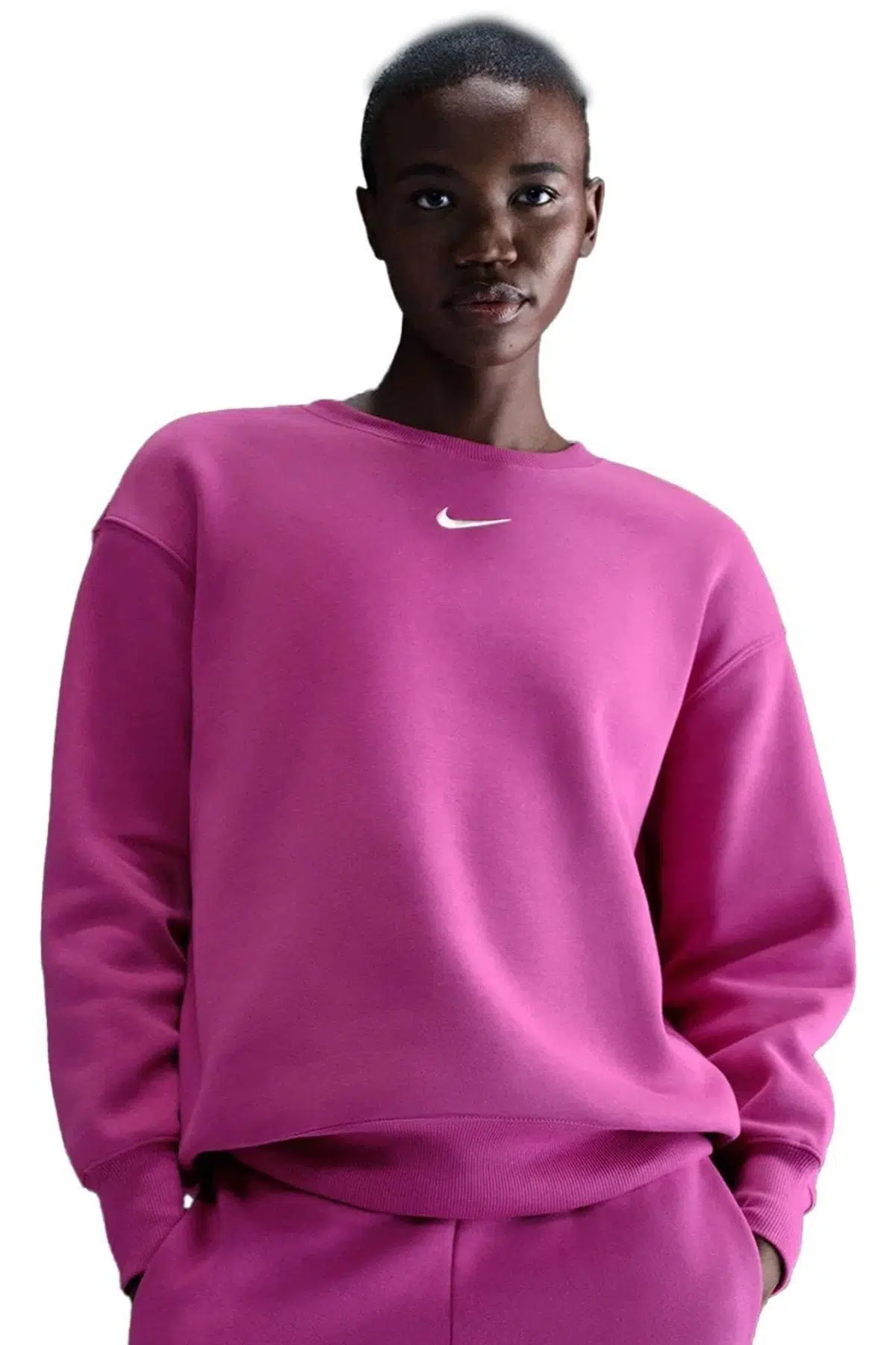 Nike Sportswear Essential Collection Fleece Oversized Crew Kadın Sweatshirt Mor