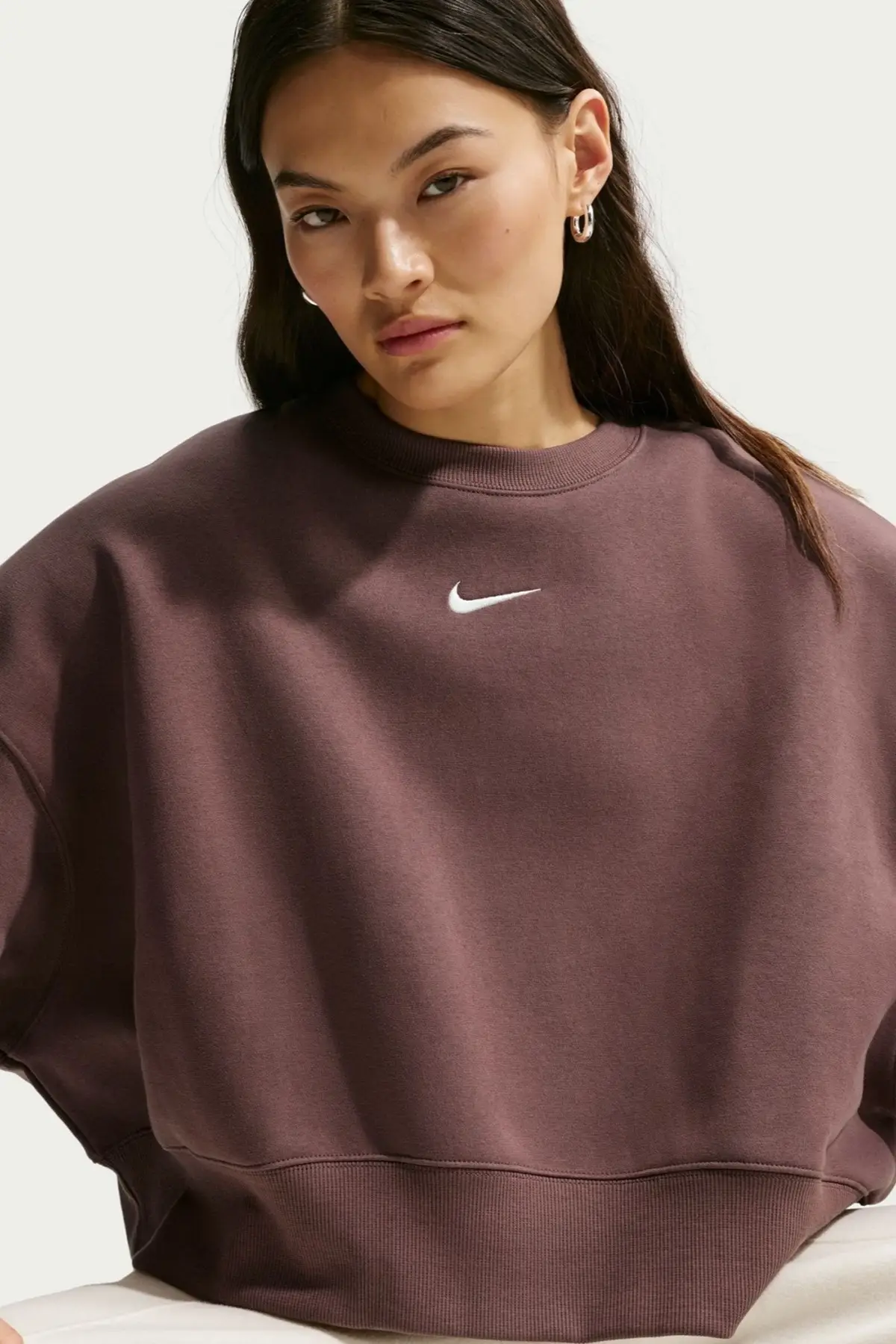 DQ5761-502 Nike Sportswear Essential Collection Fleece Oversized Kadın Sweatshirt Mor