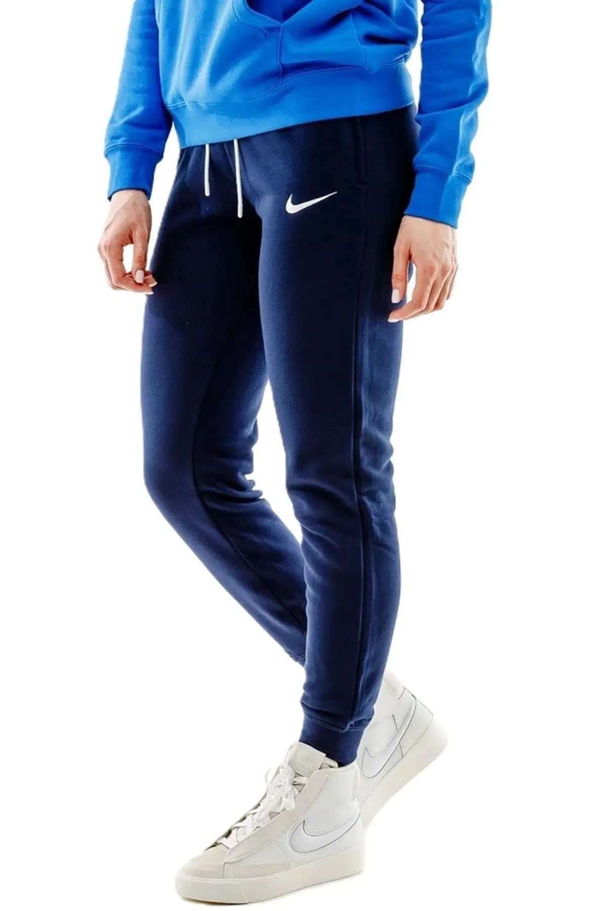 Nike Sportswear Essential Fleece Fermuar Cepli Kadın Lacivert Eşofman Altı 