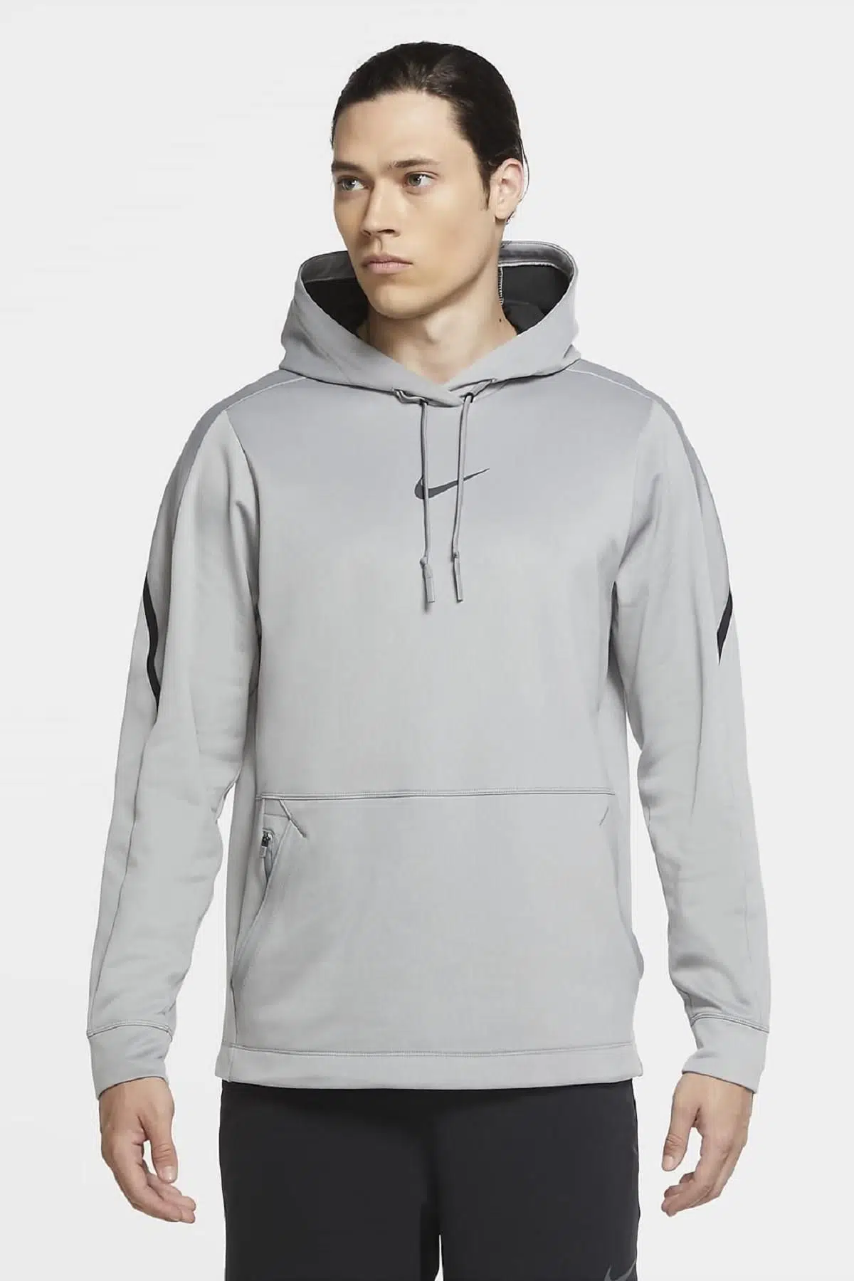 Nike Pro Pullover Men Hoodie Kapüşonlu Erkek Sweatshirt Gri CV