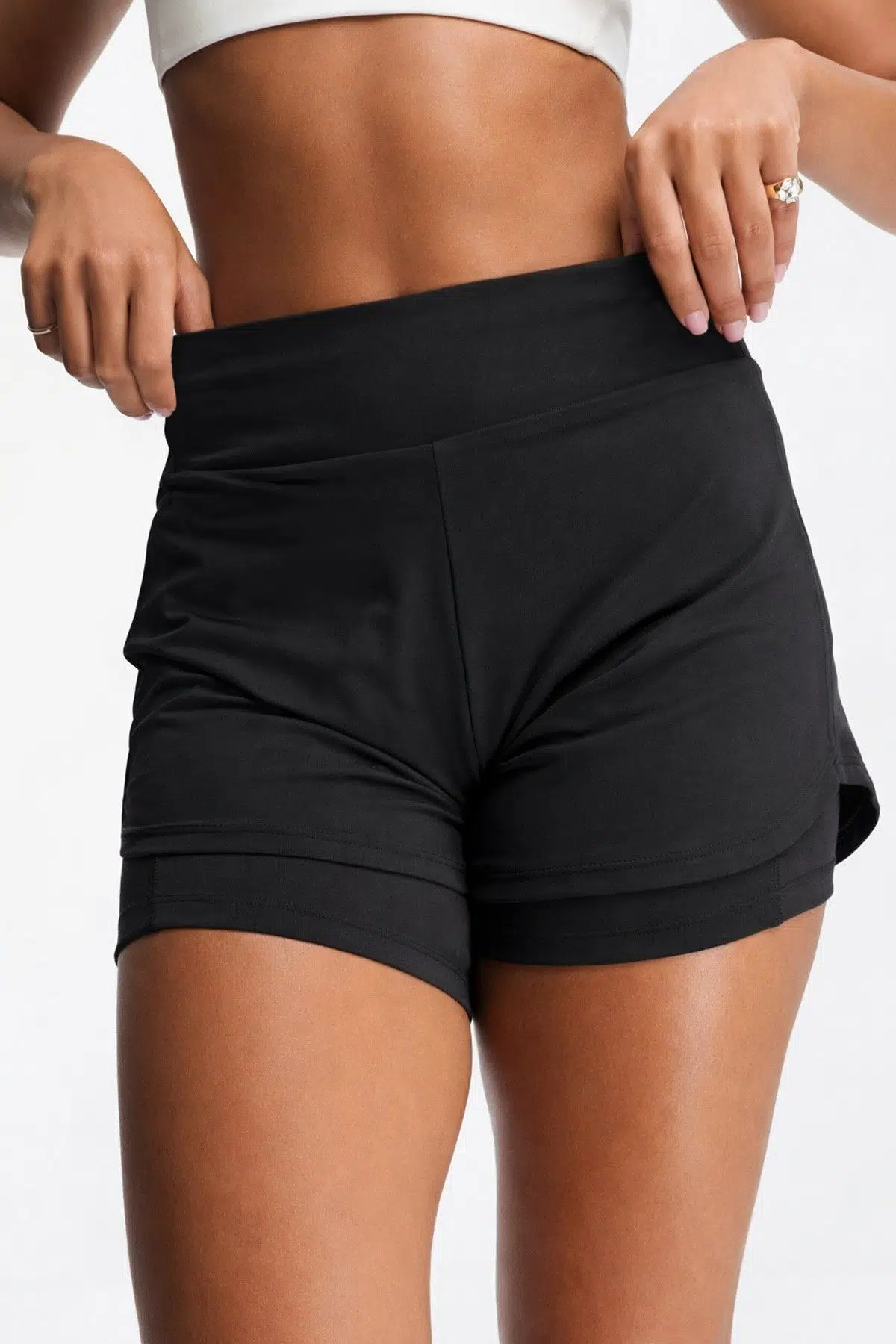Nike Training Bliss Dri Fit 3" 2N1 Short Kadın 3 Cepli Taytlı 8cm Şort Siyah