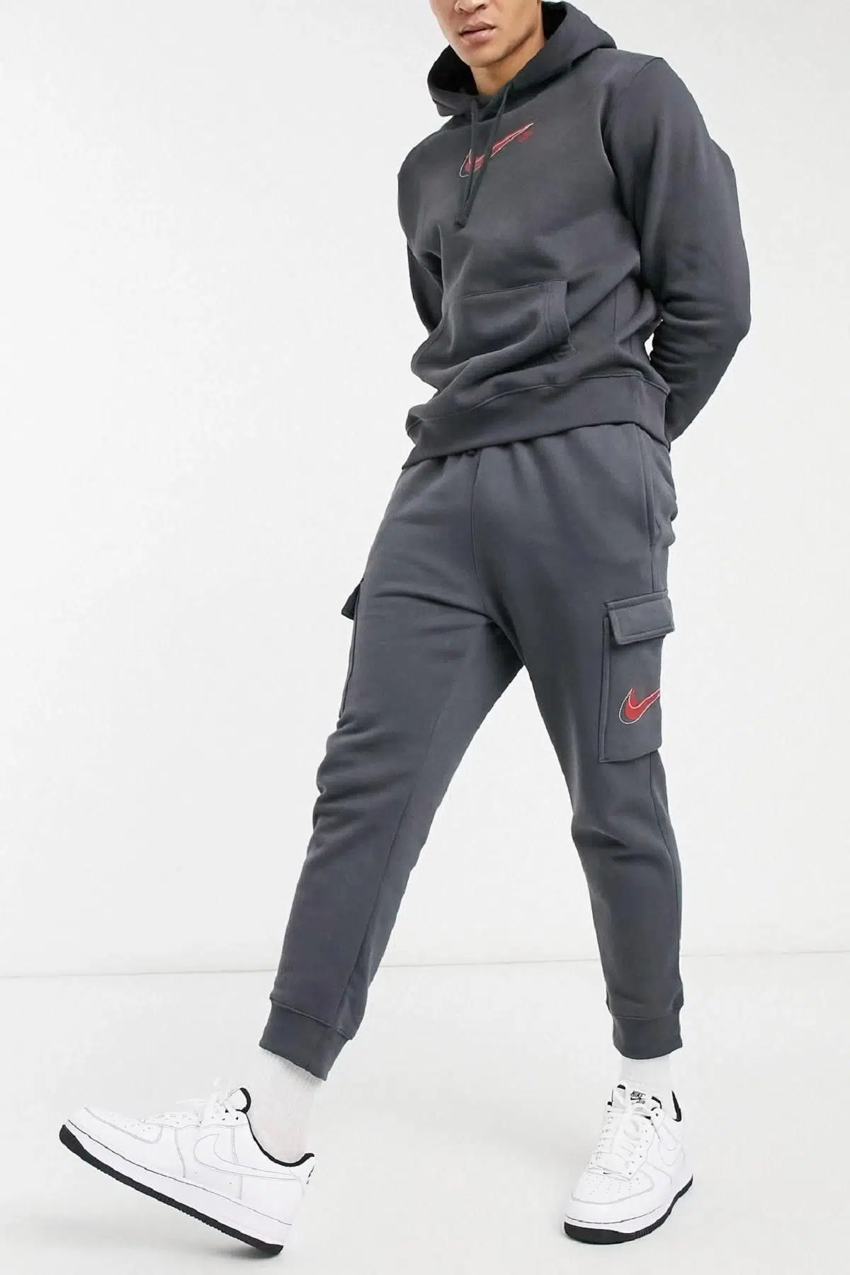 Nike Sportswear Fleece Cargo Pant Şardonlu Eşofman Altı Füme