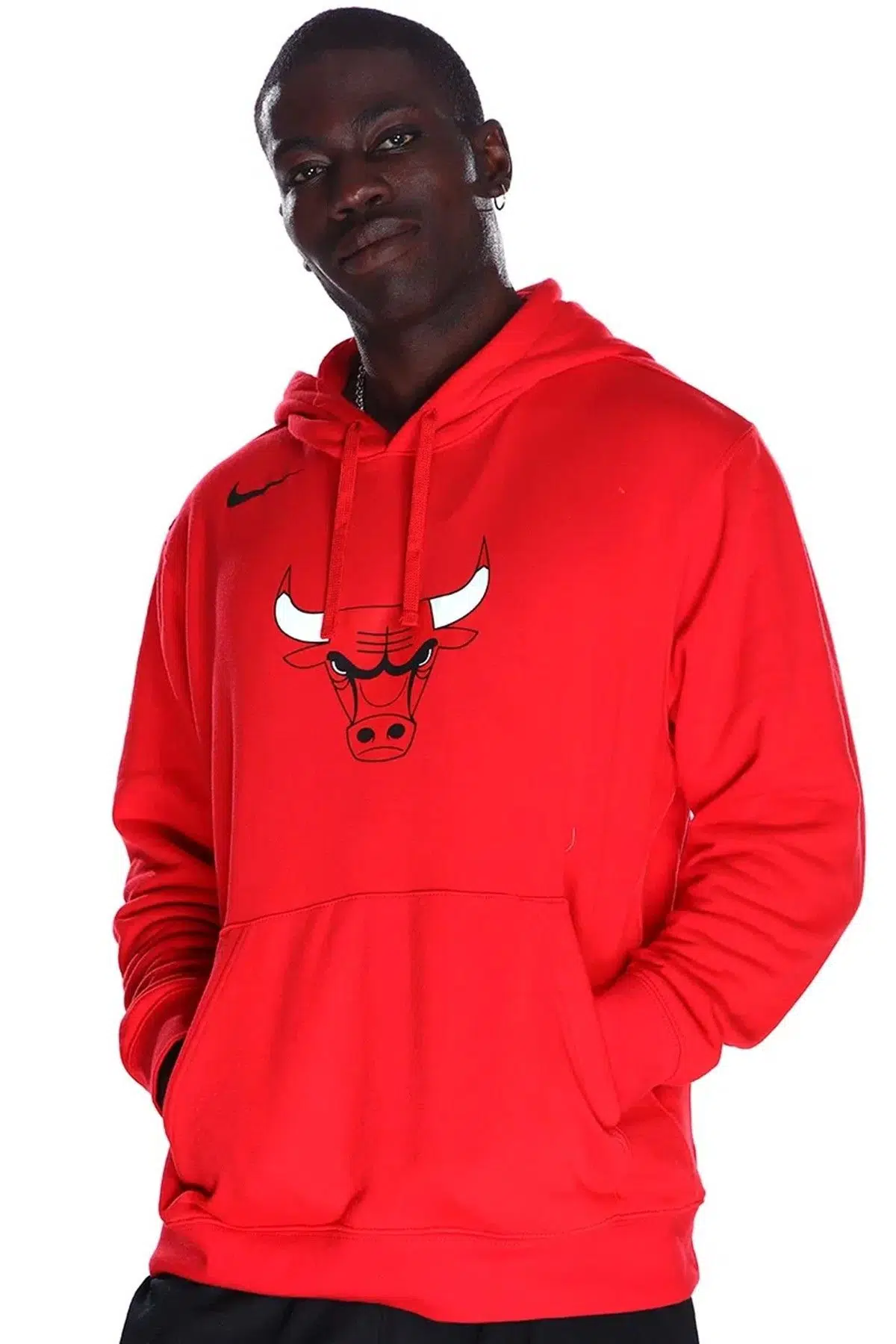 Nike Chicago Bulls NBA Club Hoodie Erkek Kapüşonlu Basketbol Sweatshirt Kırmızı