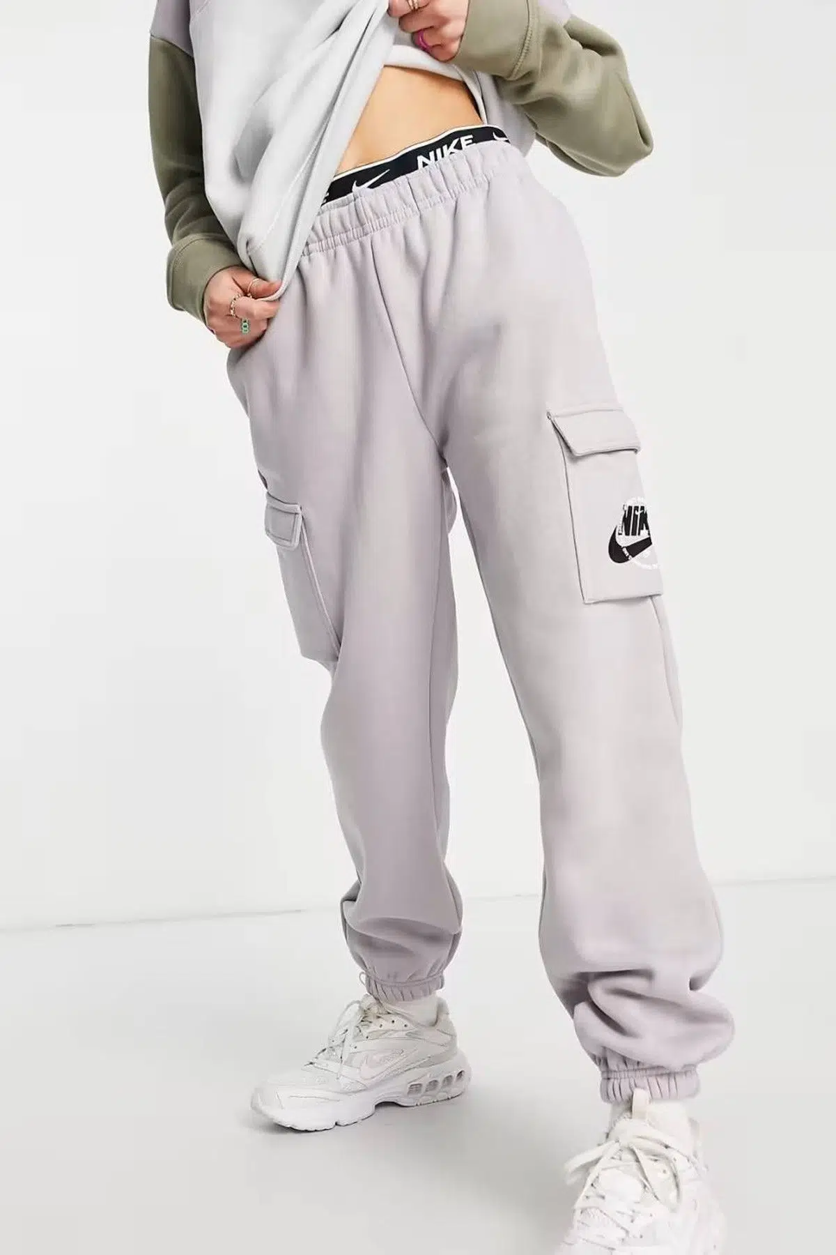 Nike Sportswear Graphic Fleece Cargo Womens Pant Kadın Eşofman Altı Lila