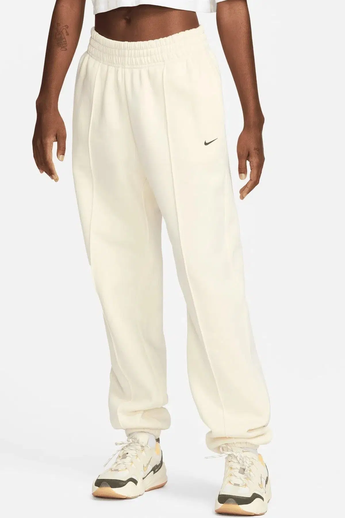 Nike Sportswear Fleece Loose Fit Women's Pant Kadın Bol Kesim Eşofman Altı Krem