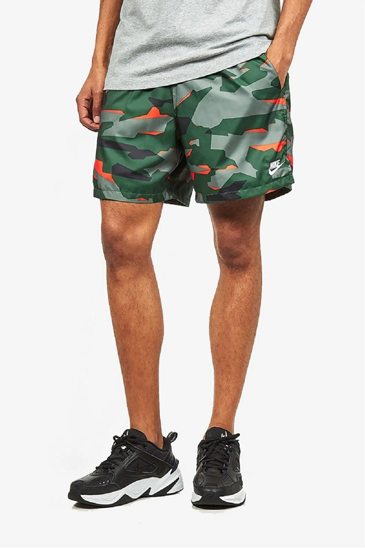 Nike Sportswear Flow Camo Yeşil Kamuflaj File Astarlı Dokuma Şort