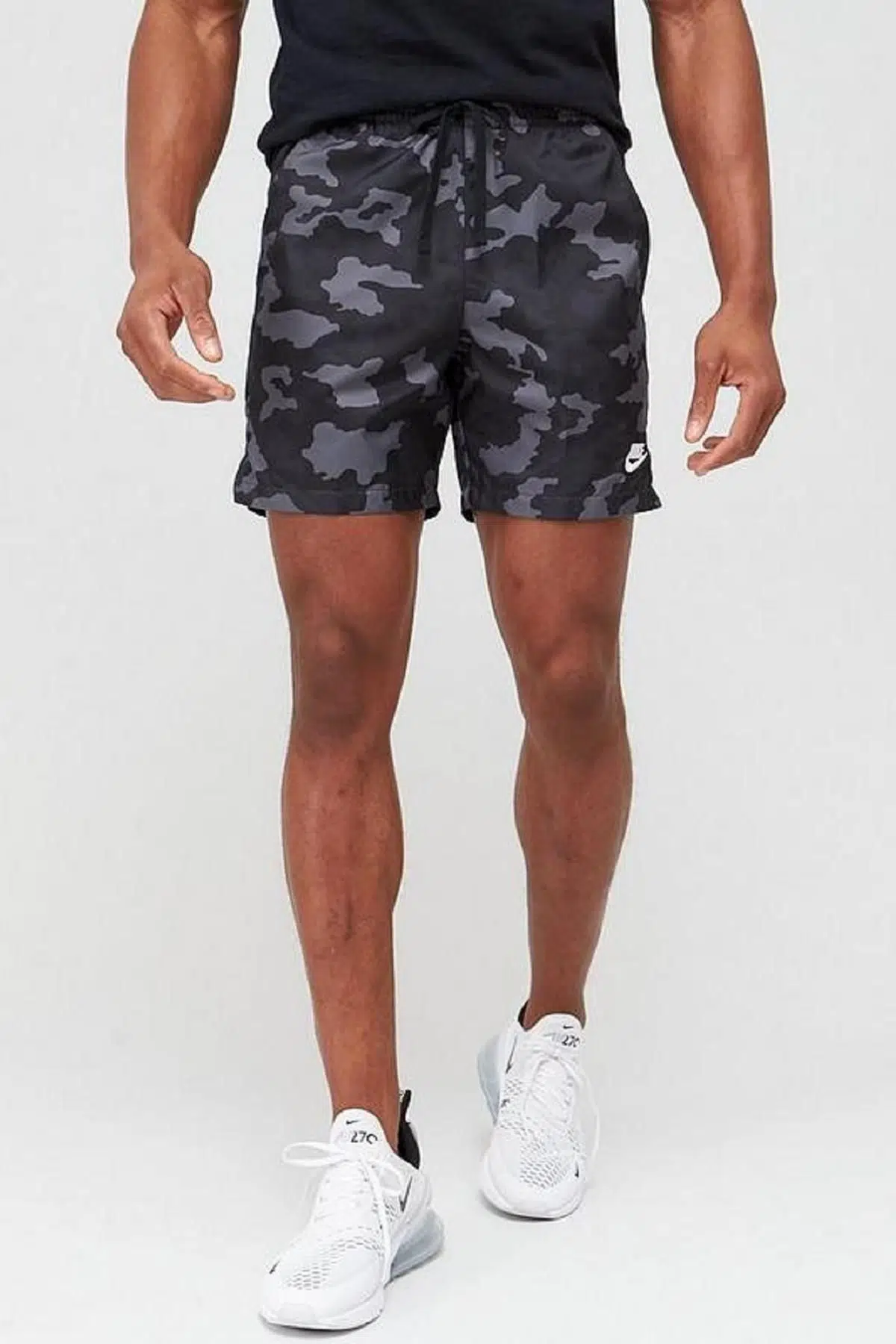 Nike Sportswear Flow Camo Siyah Kamuflaj File Astarlı Dokuma Şort