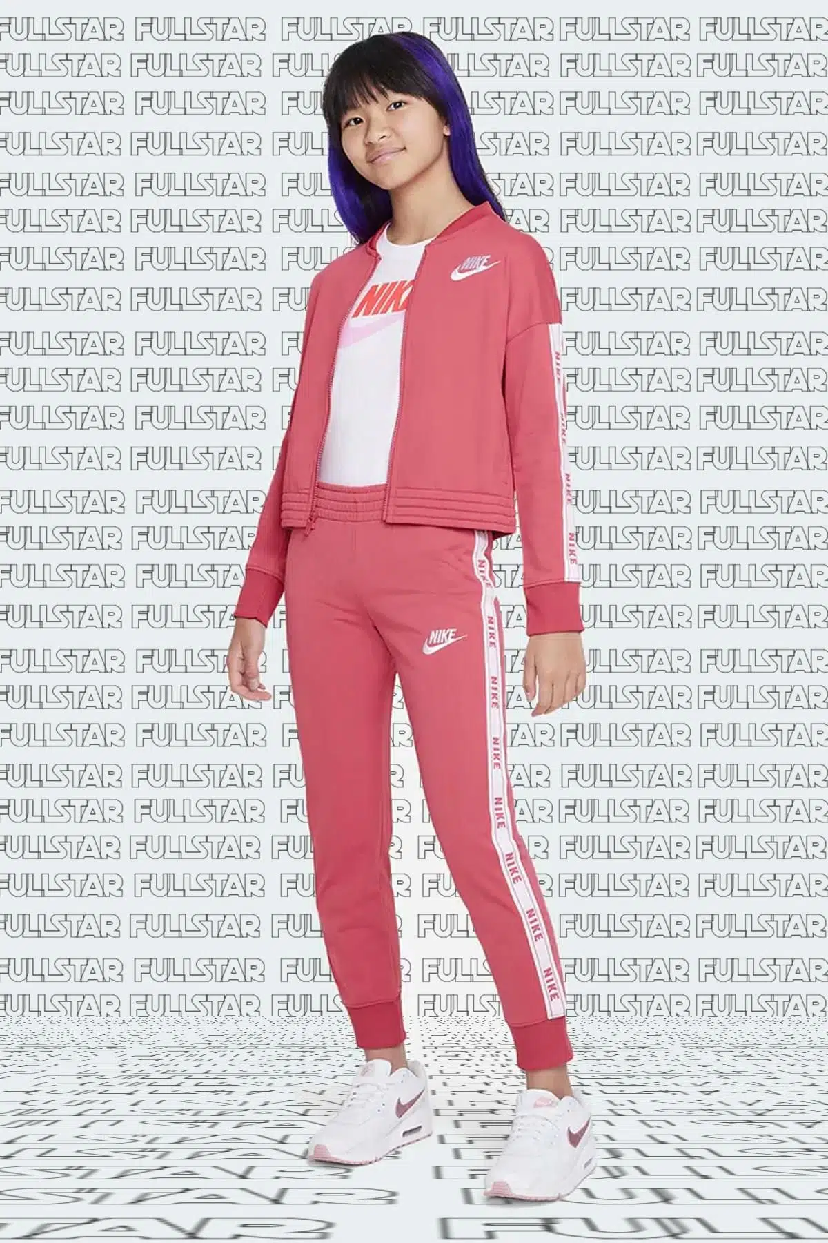 Nike Sportswear Full Track Suit Girls Kız Çocuk Eşofman Takımı Pembe
