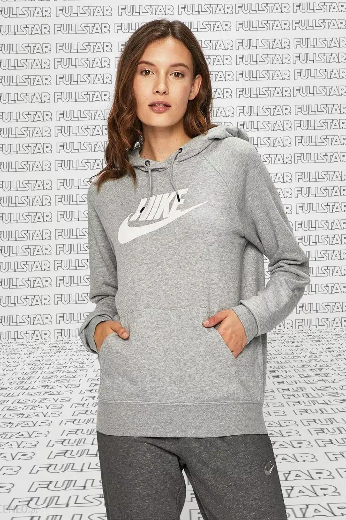 Nike Sportswear Futura Essential Fleece Hoodie Kapüşonlu Gri Kadın Sweatshirt