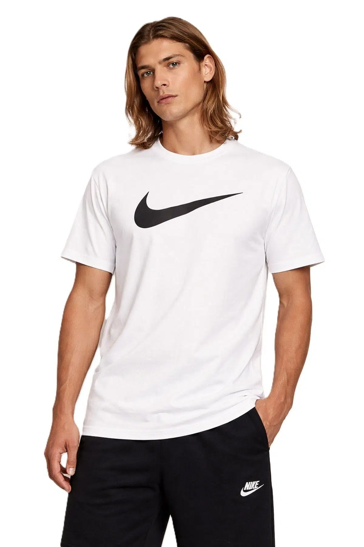 Nike Sportswear Futura Swoosh Logo Tee White T Shirt Unisex Baskılı Tişört Beyaz