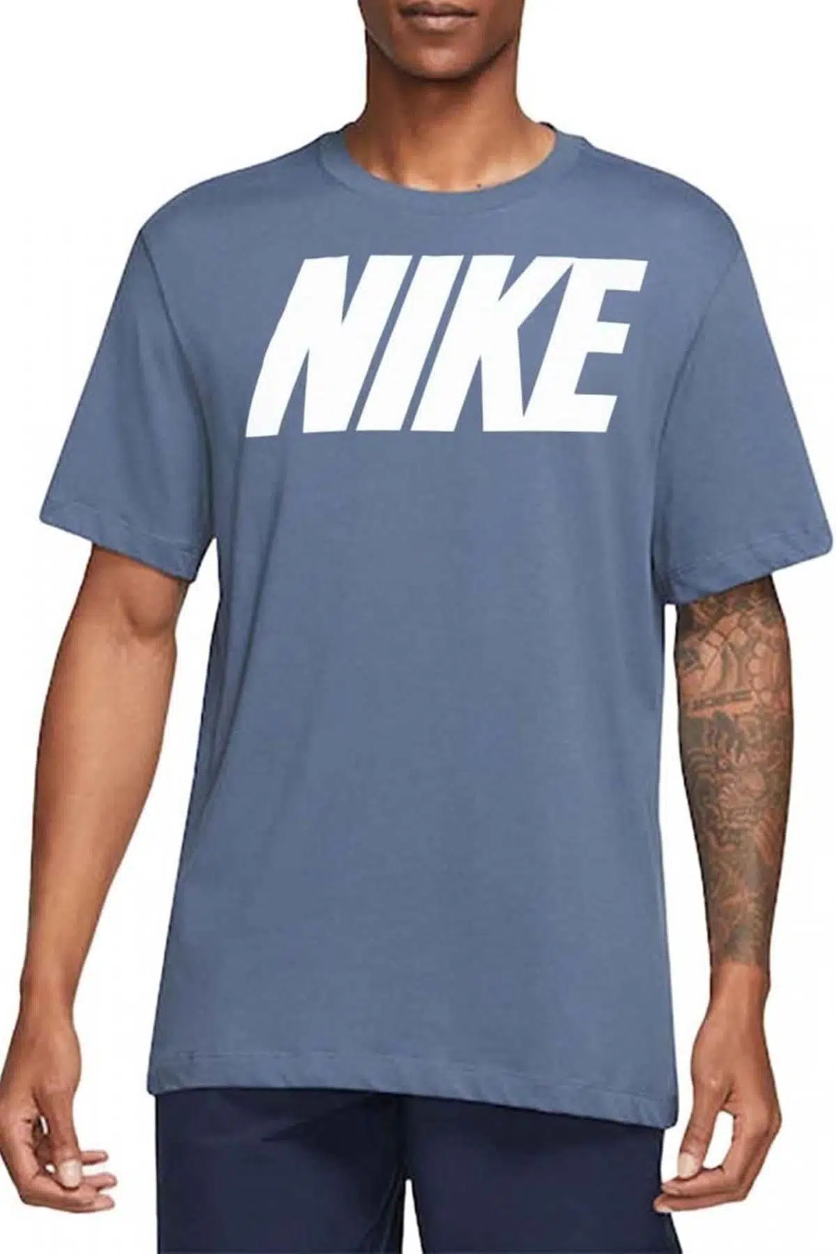 Nike Sportswear Swoosh Logo Tee T Shirt Unisex Baskılı Tişört Mavi