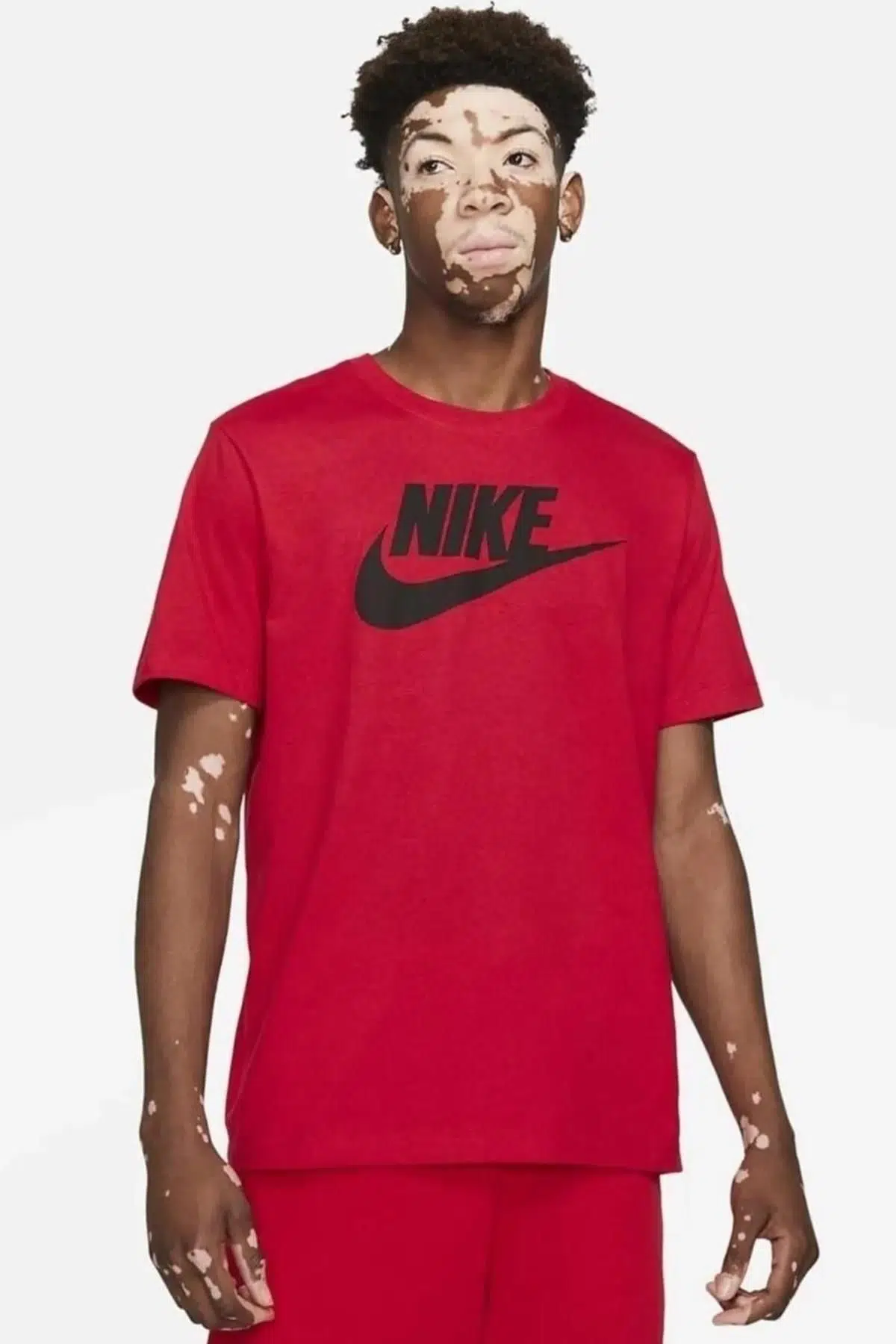 Nike Sportswear Futura Swoosh Logo Tee T Shirt Unisex Baskılı Tişört Kırmızı