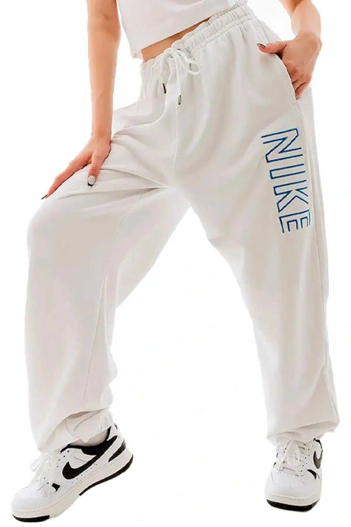 Nike Sportswear Oversized High Rise Joggers Kadın Oversize Yüksek Bel Eşofman Altı Beyaz
