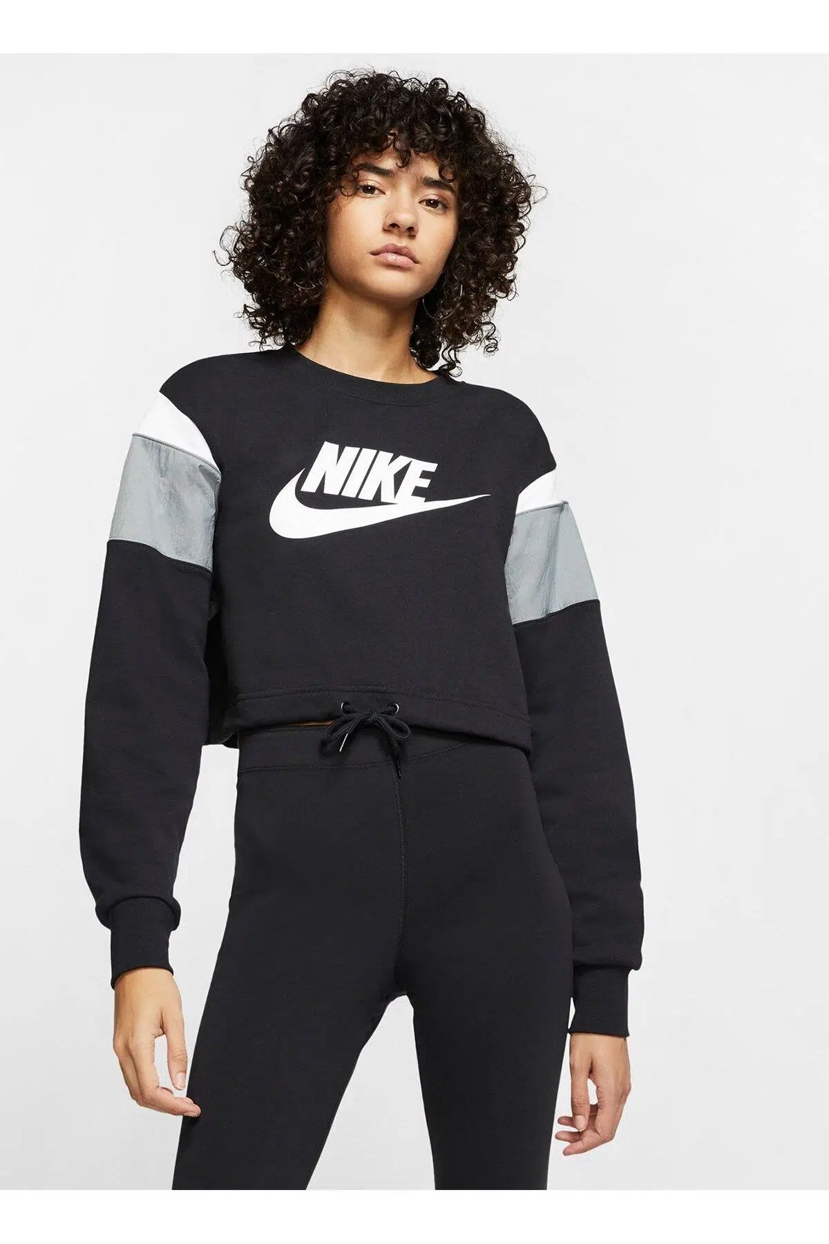 Nike Sportswear Heritage Fleece Crew SB Kadın Sweatshirt - Siyah