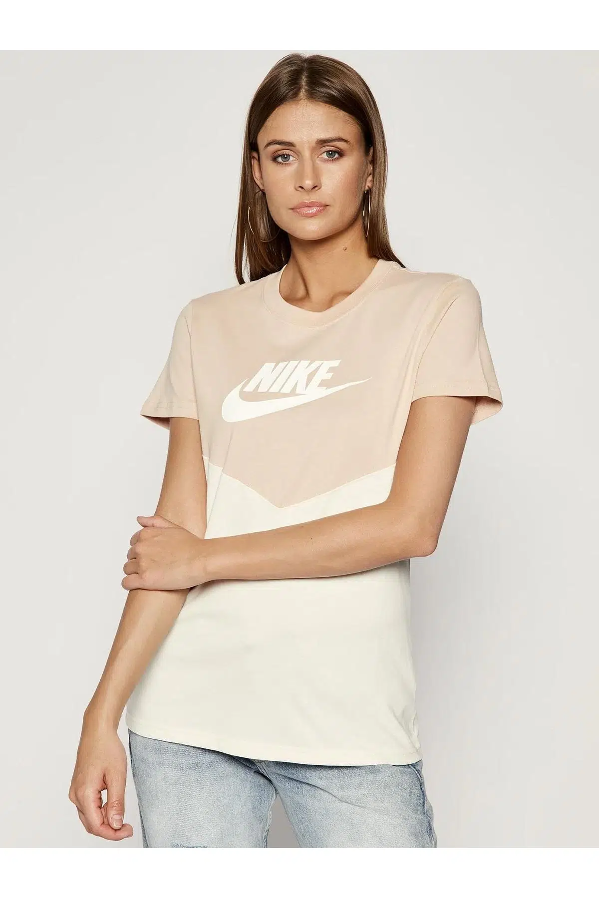 Nike Sportswear Heritage Short-Sleeve Top Bej