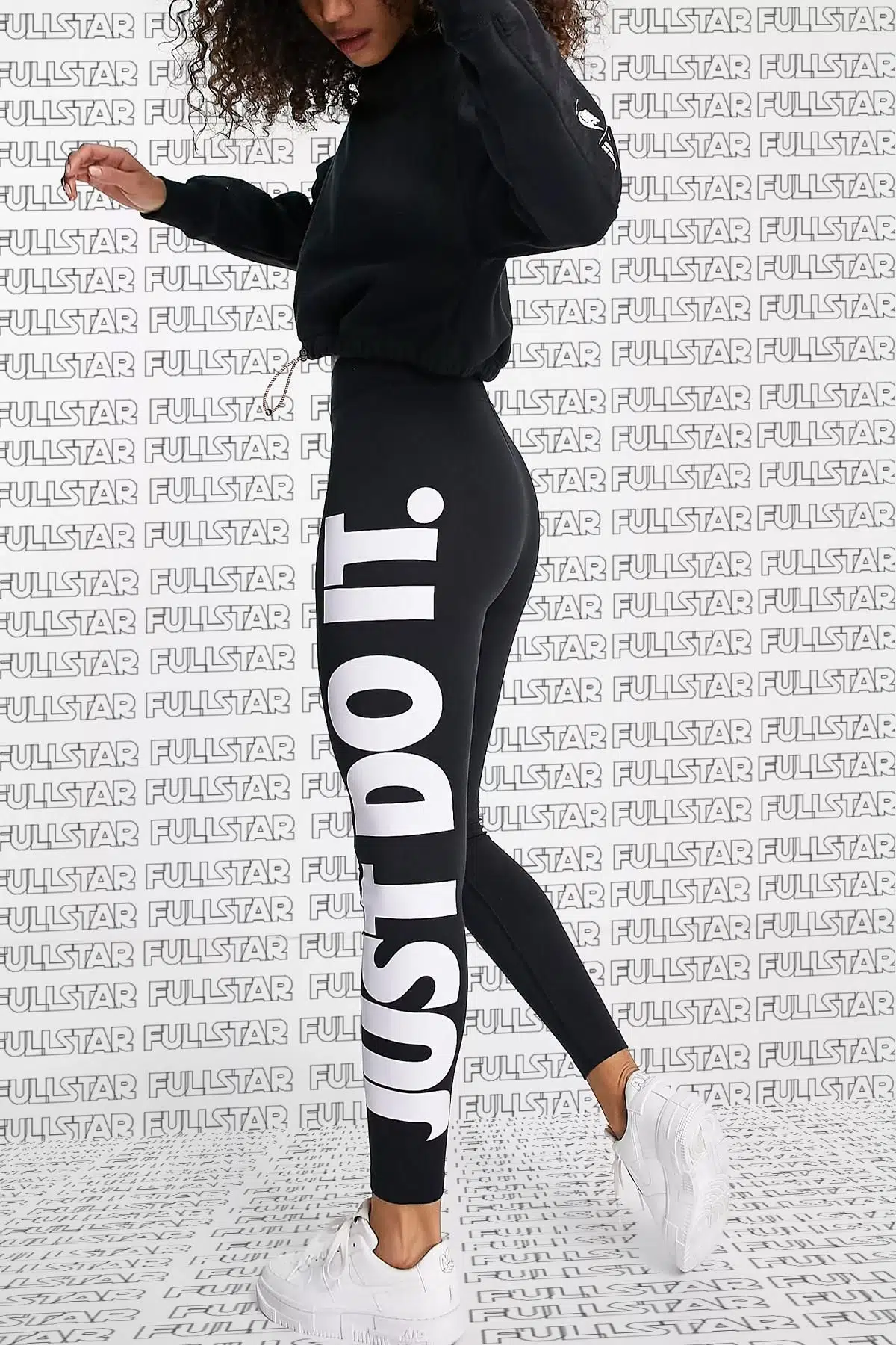 Nike Sportswear High Rise Printed Leggings Cotton Pamuklu Baskılı Yüksek Belli Tayt Siyah