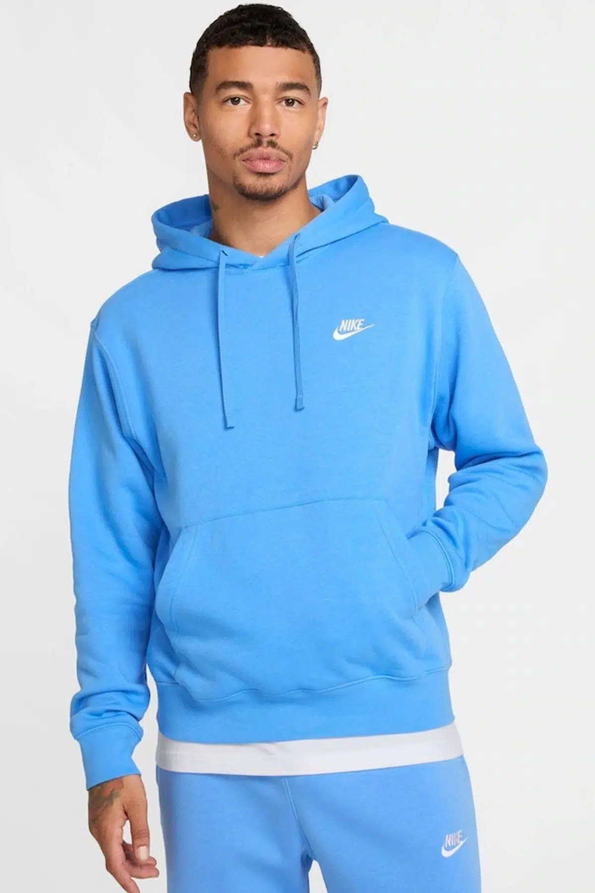 Nike Sportswear Hoodie Fleece Unisex Blue Şardonlu Kapüşonlu Sweatshirt Mavi