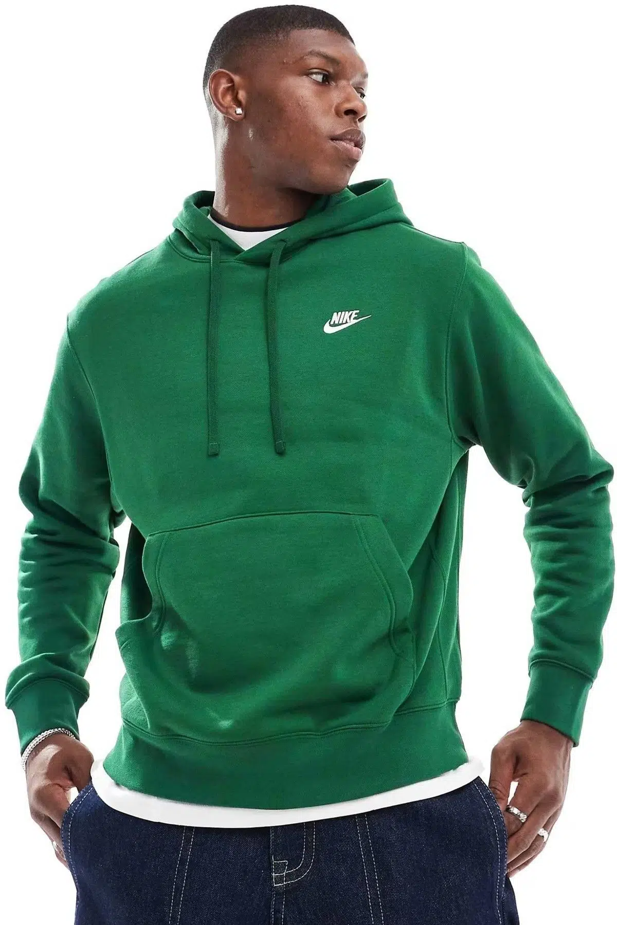 Nike Sportswear Hoodie Fleece Unisex Green Şardonlu Kapüşonlu Sweatshirt Koyu Yeşil