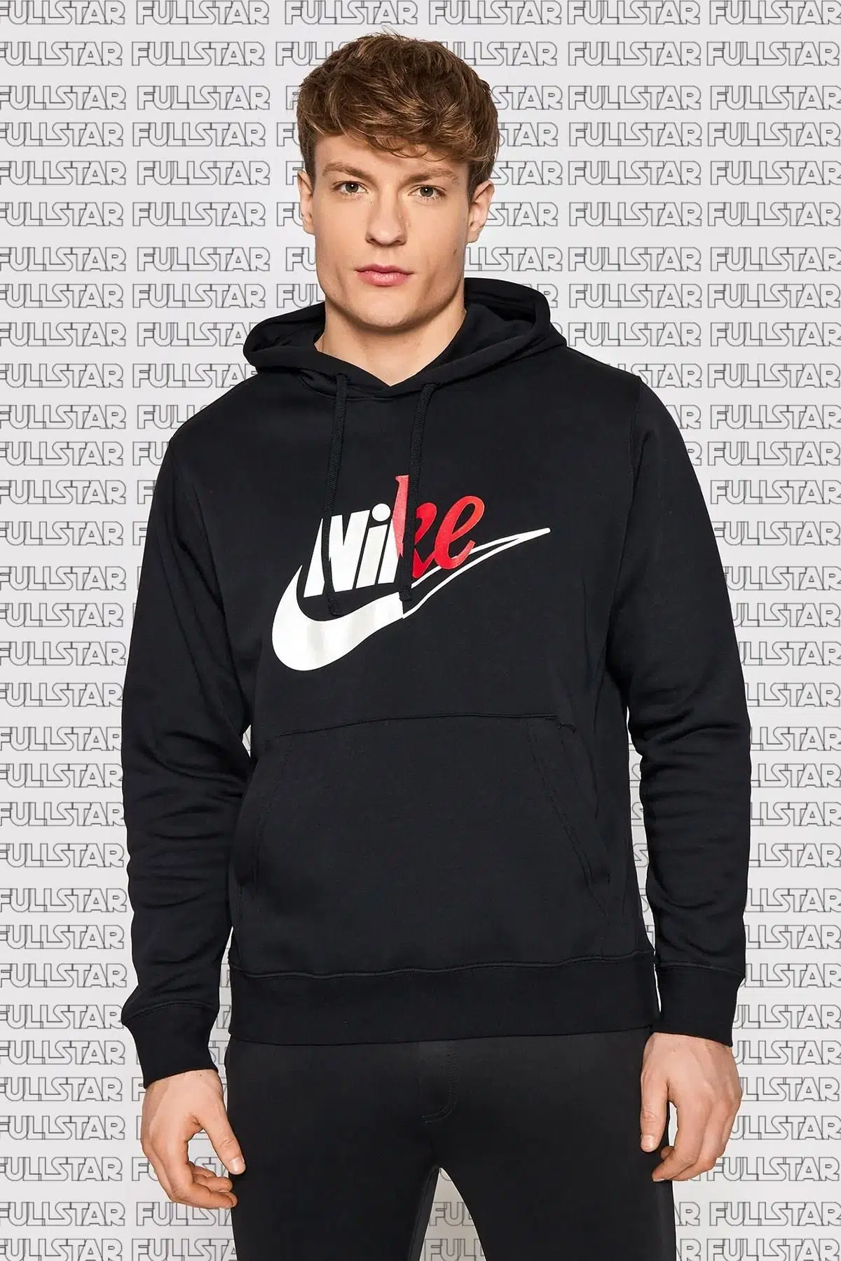 Nike Sportswear Hoodie Sweat Cotton Black Kapüşonlu Siyah Sweatshirt