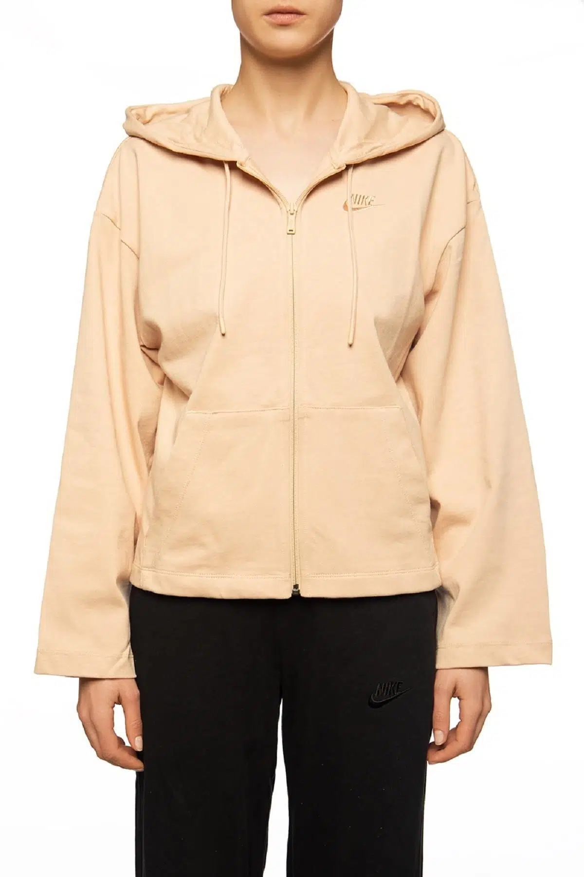 Nike Sportswear Jersey Loose Fit Full Zip Hoodie Bol Kalıp Kapüşonlu Yavruağzı Sweat