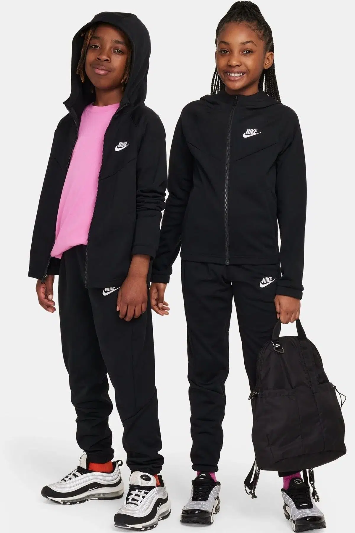Nike Sportswear Older Kids' Tracksuit Unisex Çocuk Kapüşonlu Eşofman Takımı Siyah