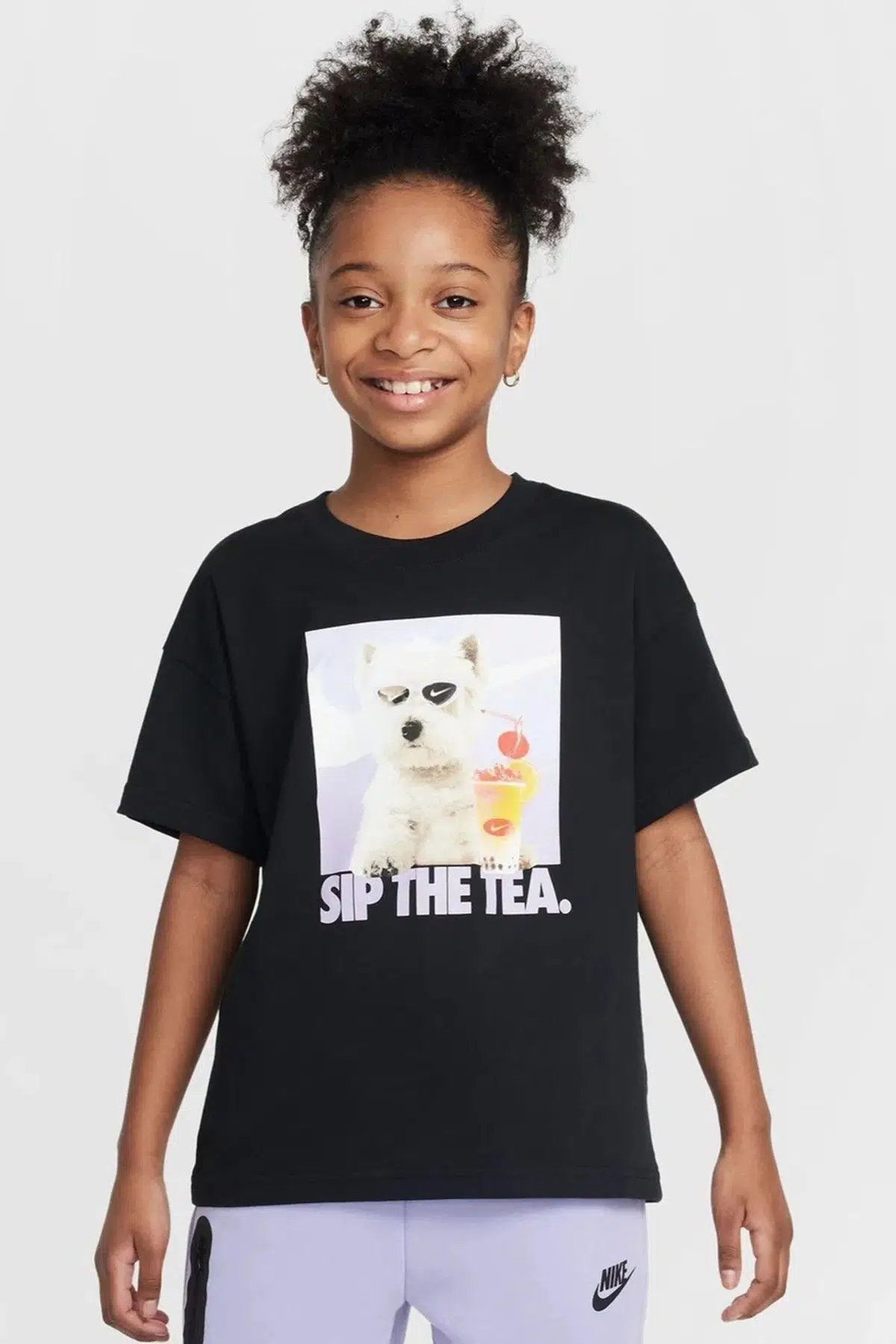 Nike Sportswear Kids Tee Black Baskılı Çocuk Tişört Siyah