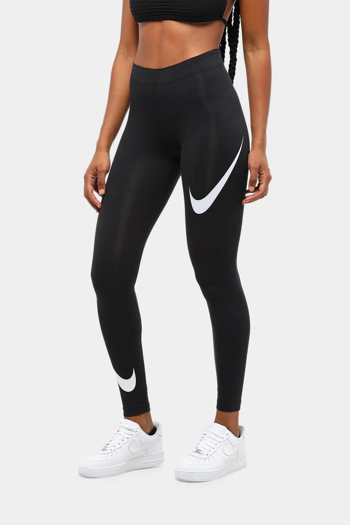 Nike Sportswear Leg-A-See Swoosh, Pamuklu Siyah Swoosh Tayt